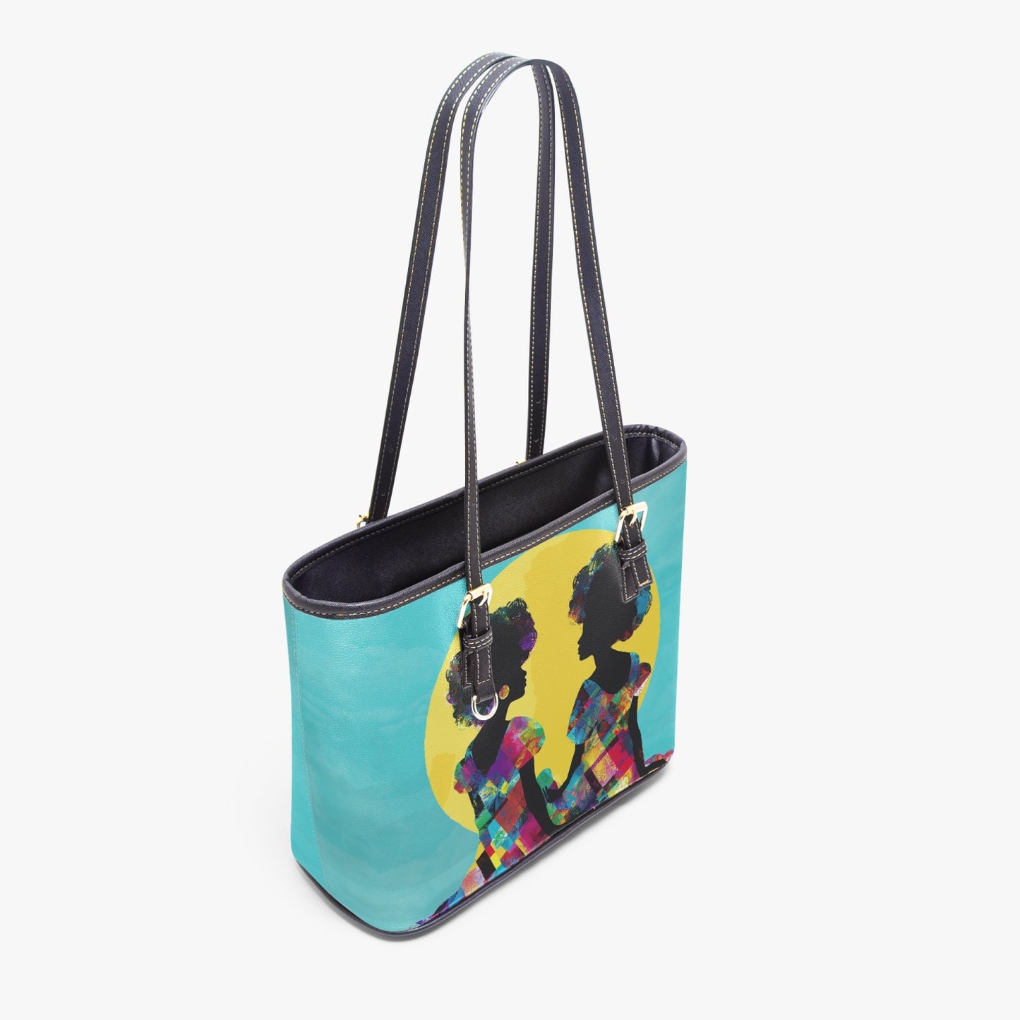 Friends for life. Medium Leather Tote Bag for Women