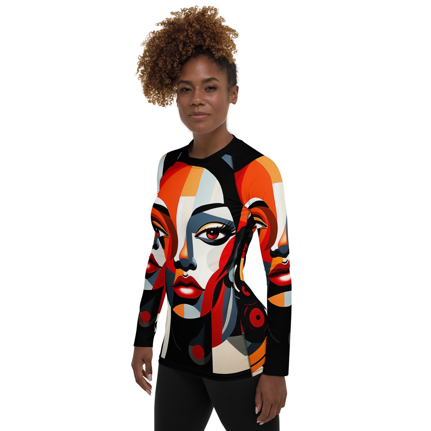 Geometric Women Rash Guard Shirt