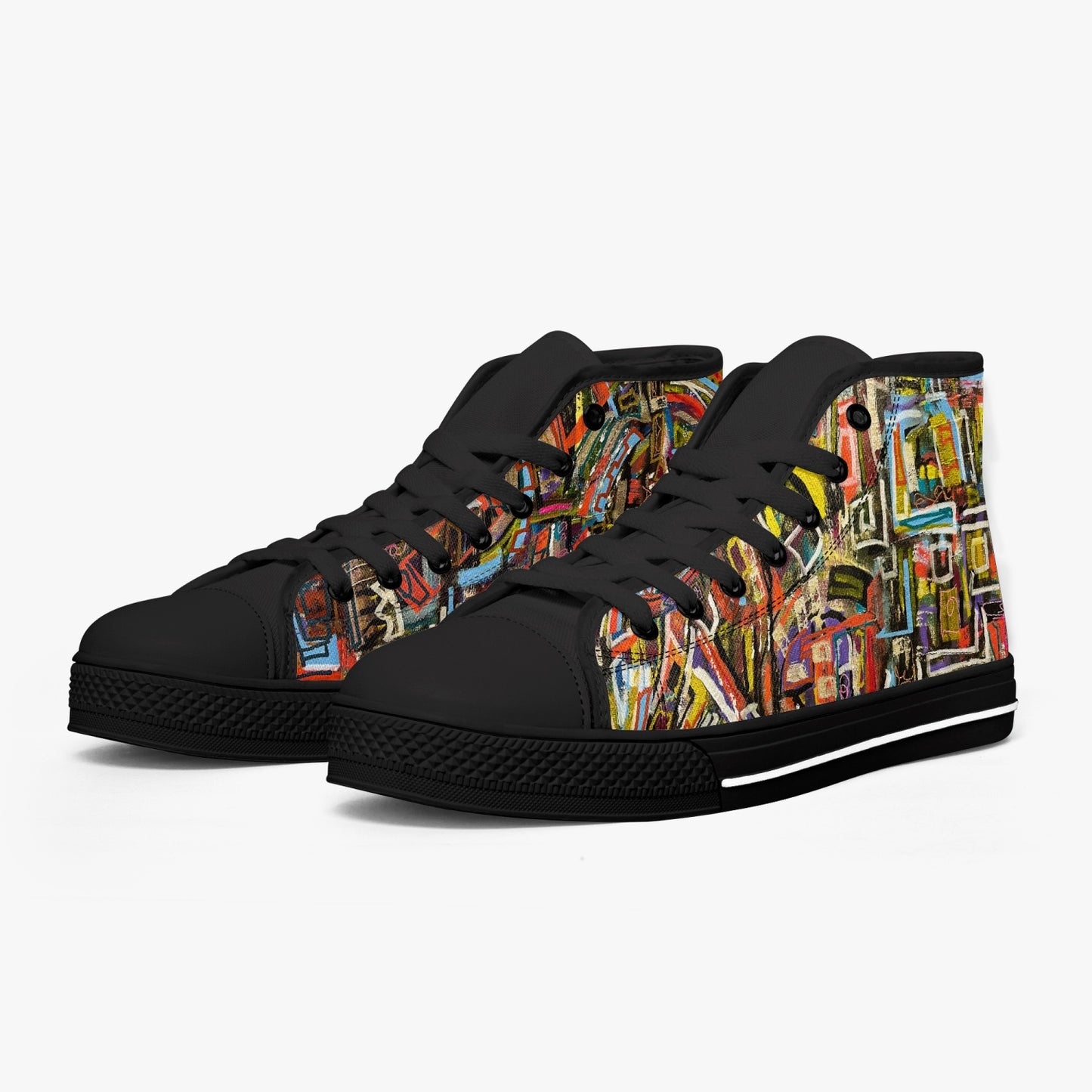 Classic High-Top Canvas Shoes - White/Black