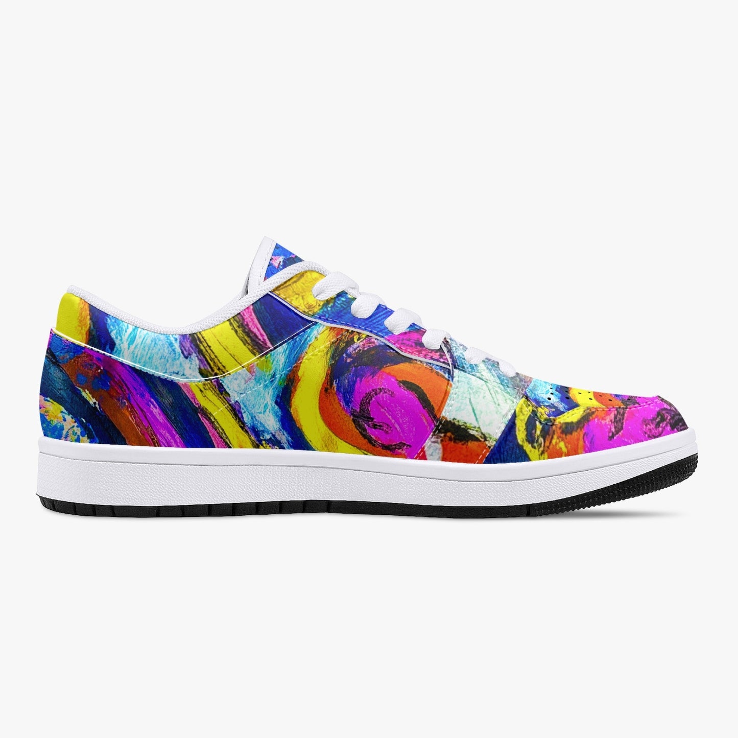 Rhythm of Life Low-Top Leather Sneakers - White/Black