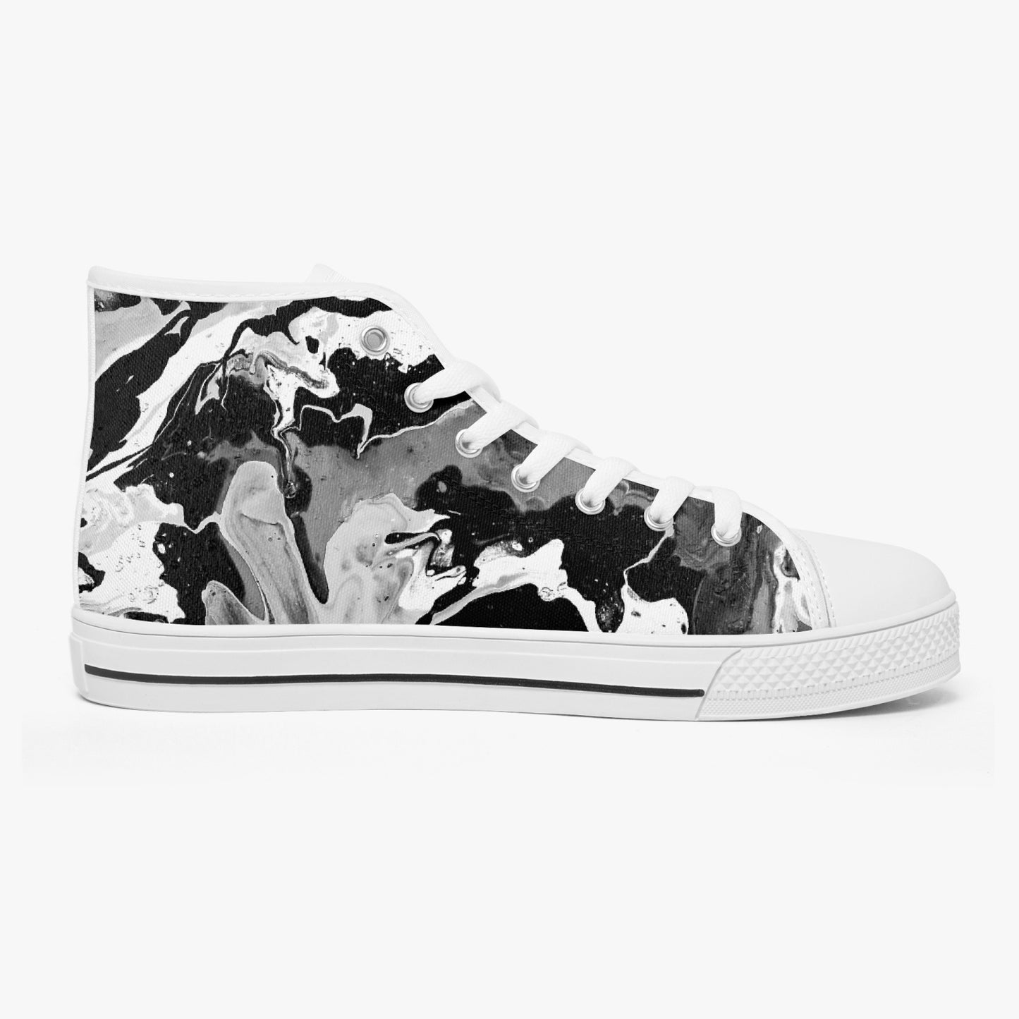 Classic High-Top Canvas Shoes - White/Black