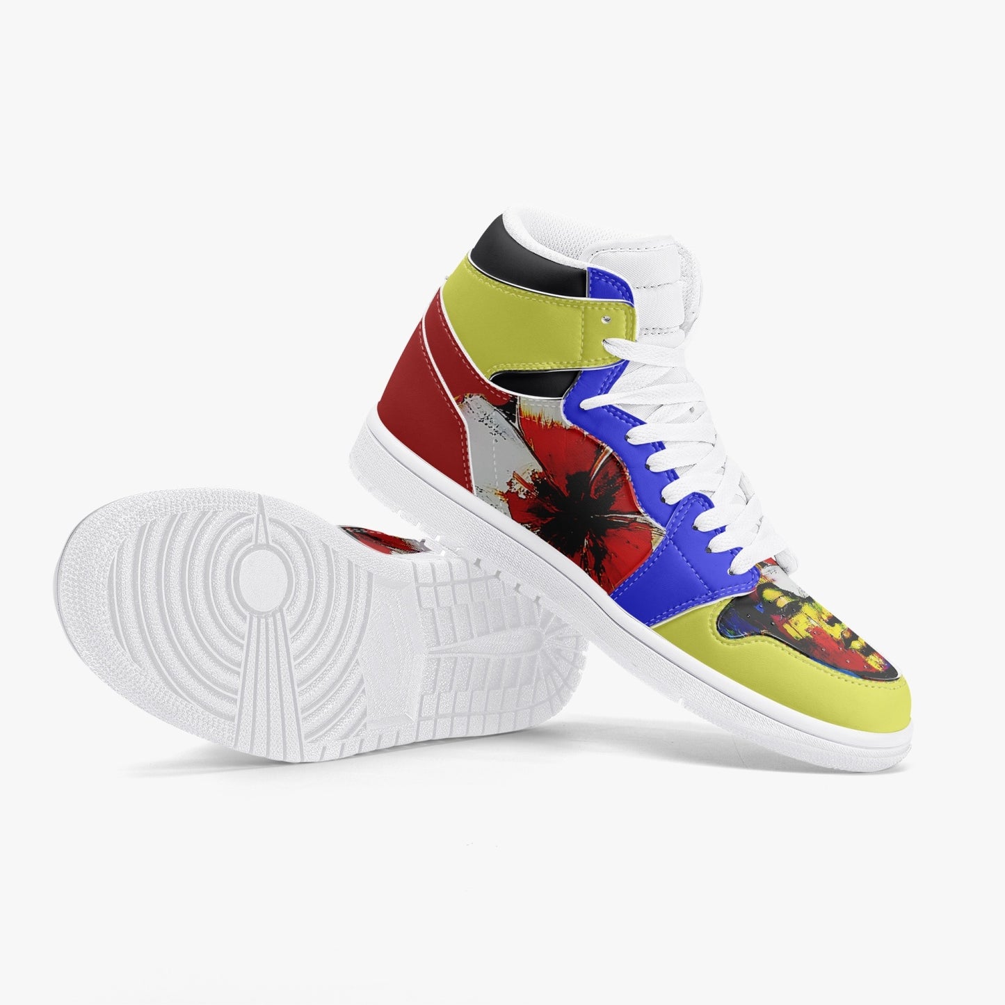 Lady Rose High-Top Leather Sneakers - White