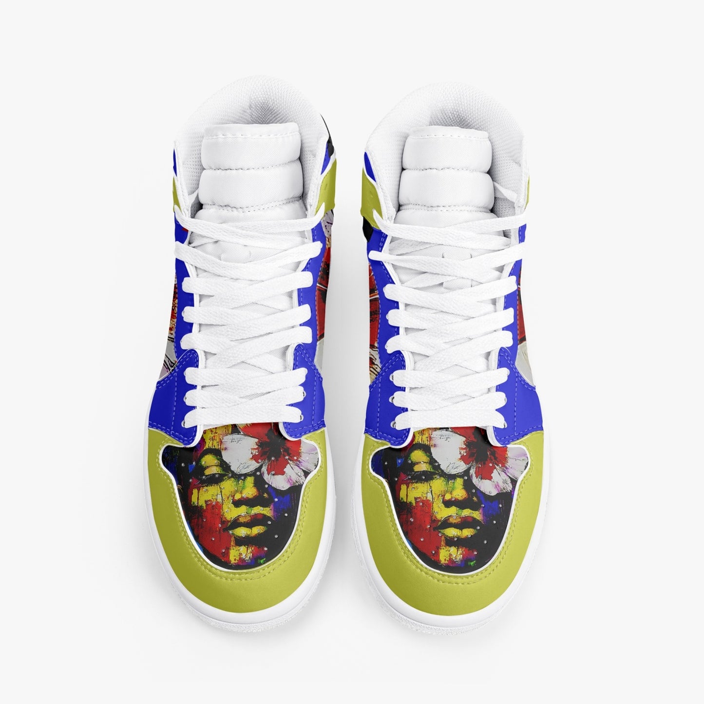 Lady Rose High-Top Leather Sneakers - White
