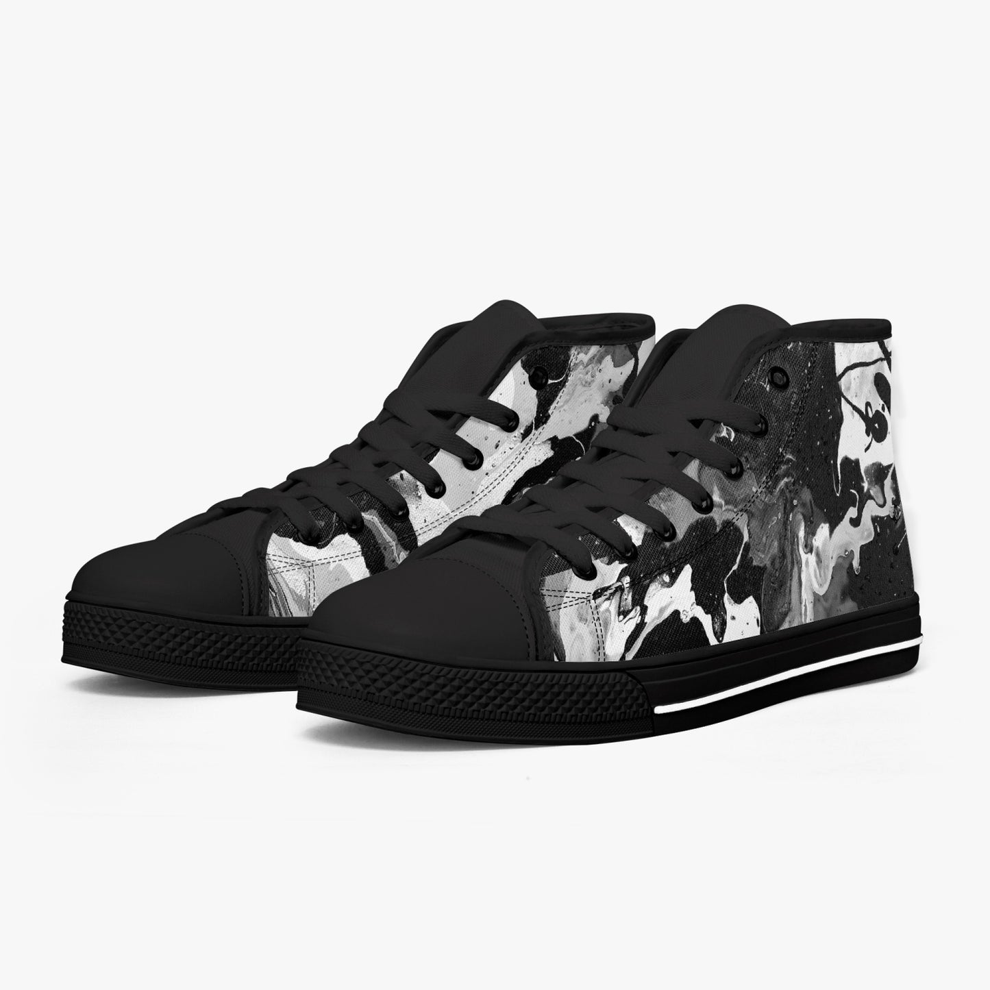 Classic High-Top Canvas Shoes - White/Black