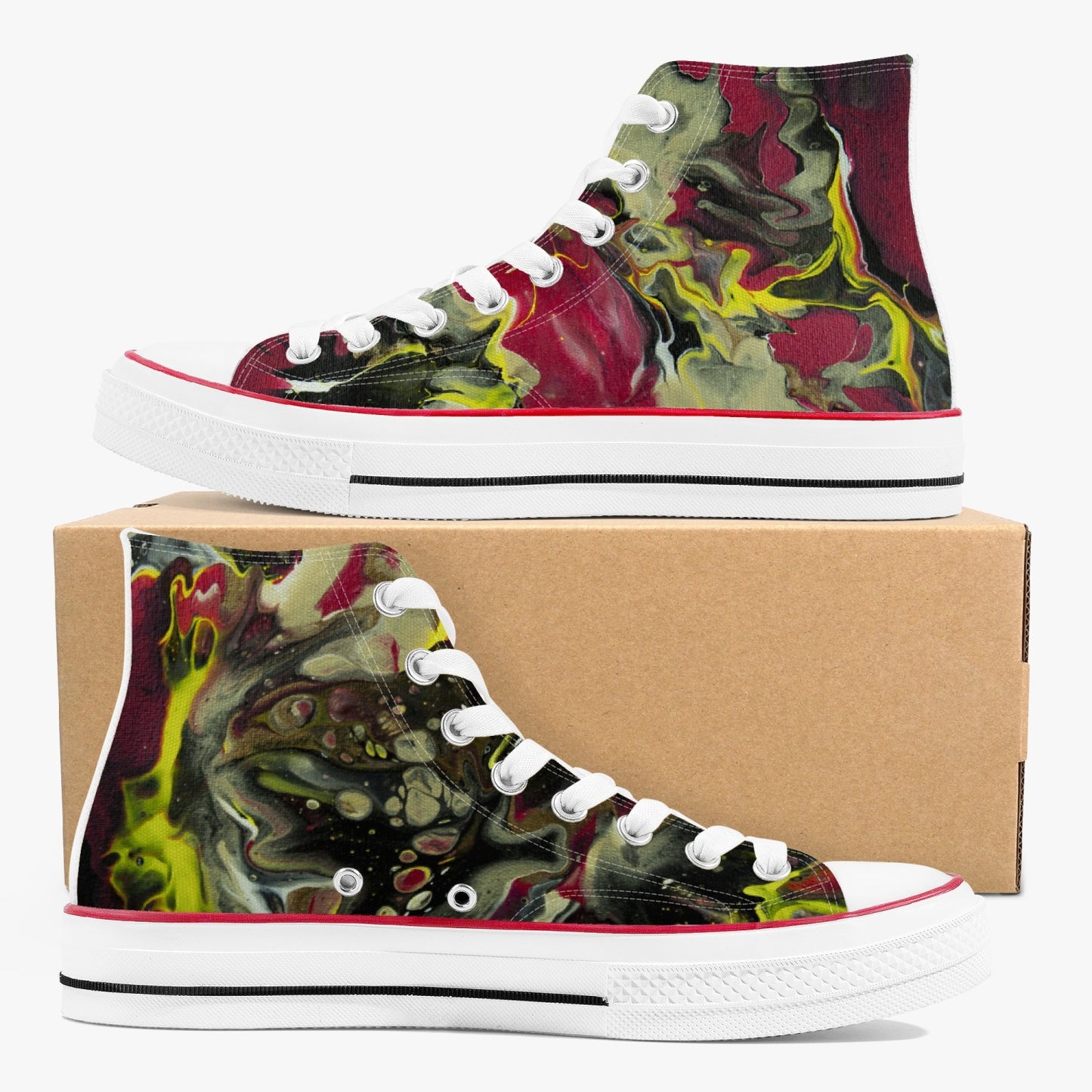 Abstract High-Top Canvas Shoes 0001