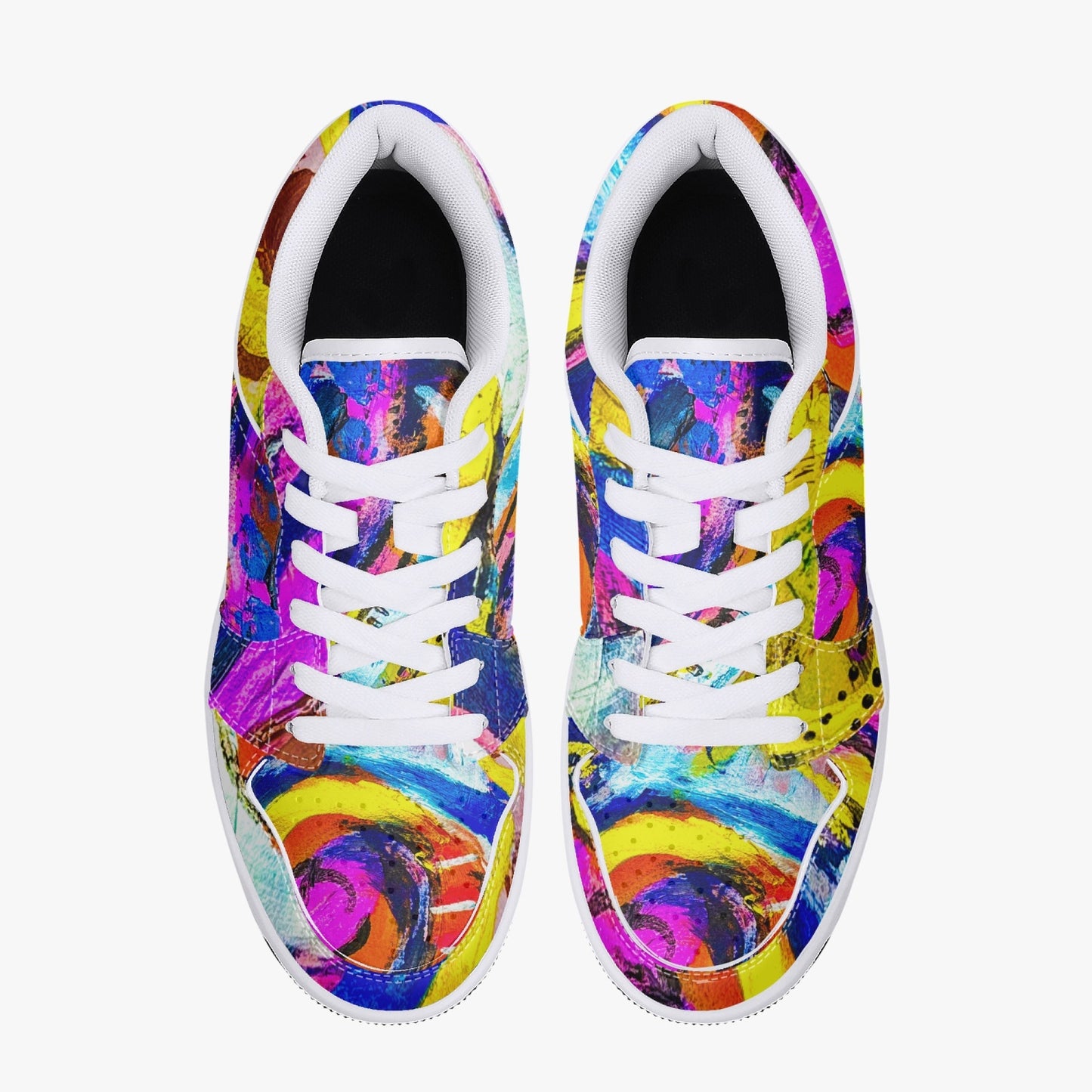 Rhythm of Life  Low-Top Leather Sneakers - White/Black