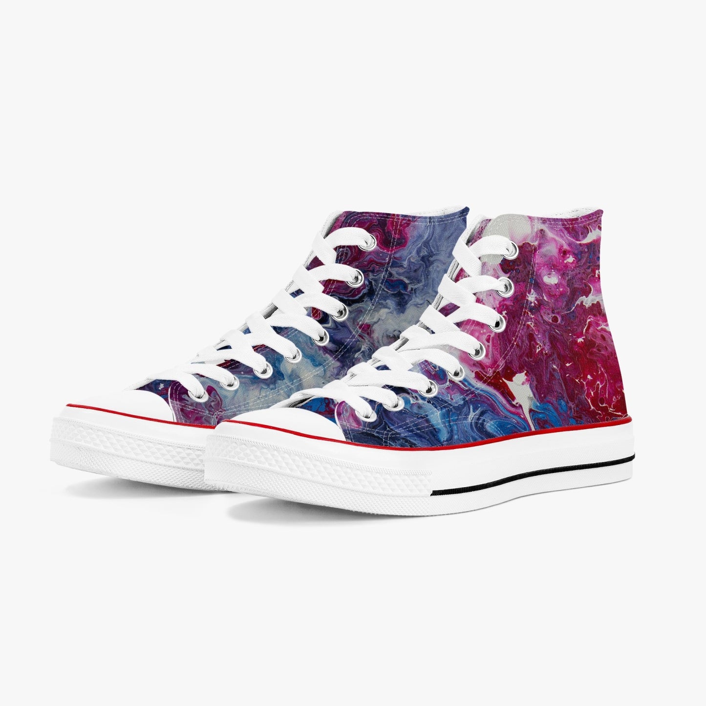 Abstract High-Top Canvas Shoes - 0002