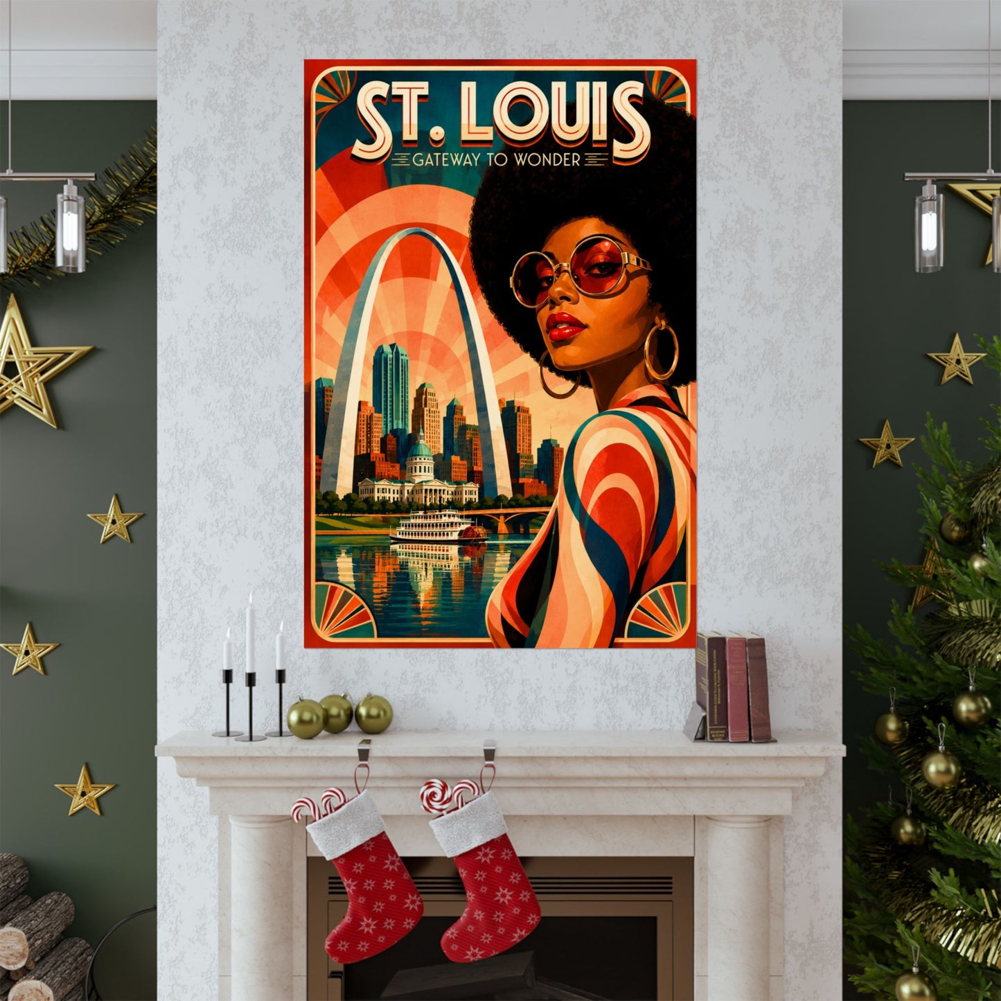 St. Louis Retro Travel Poster2 - Matte Vertical Art Print