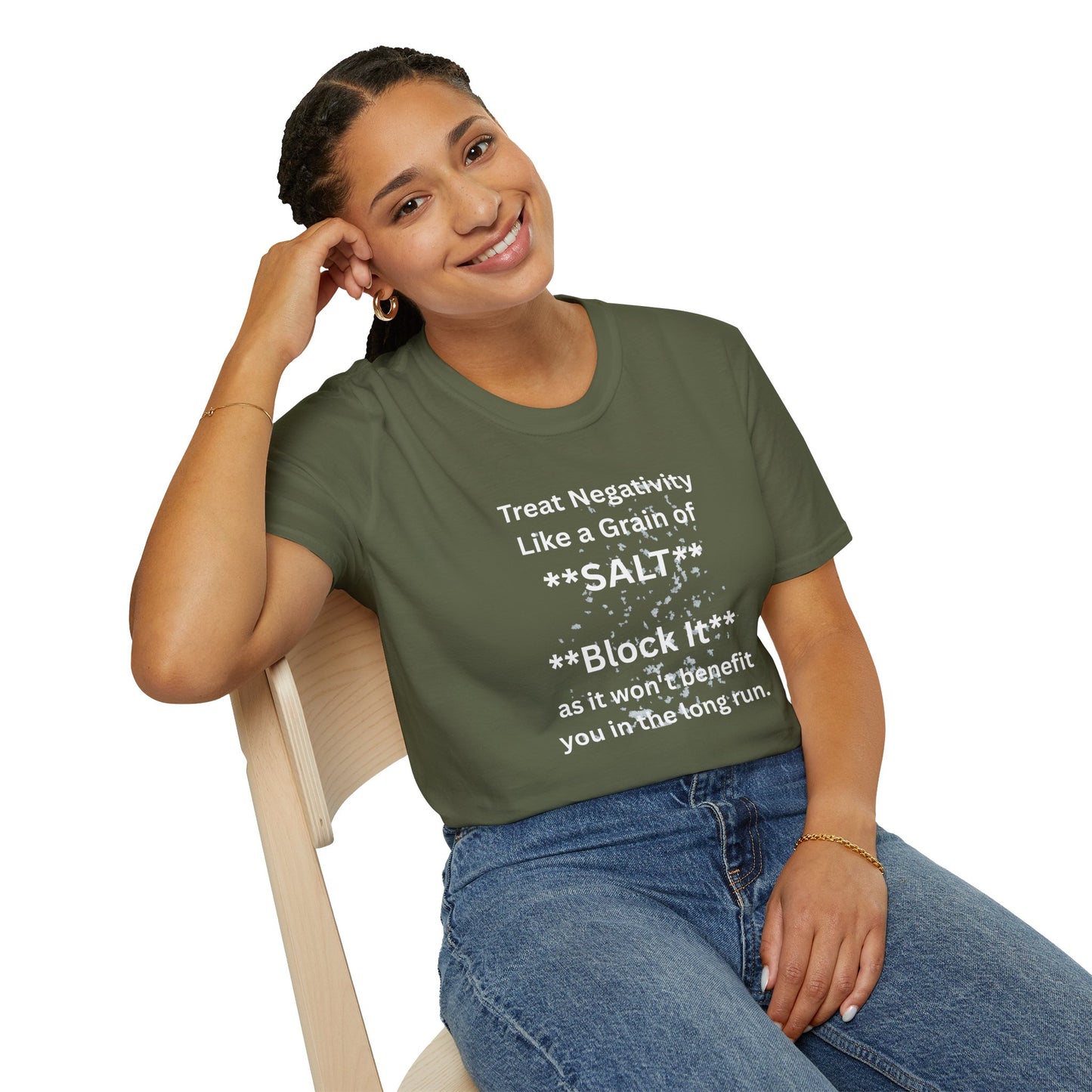 Negativity Boundaries T-Shirt — "Treat Negativity Like a Grain of SALT" Motivational Tee