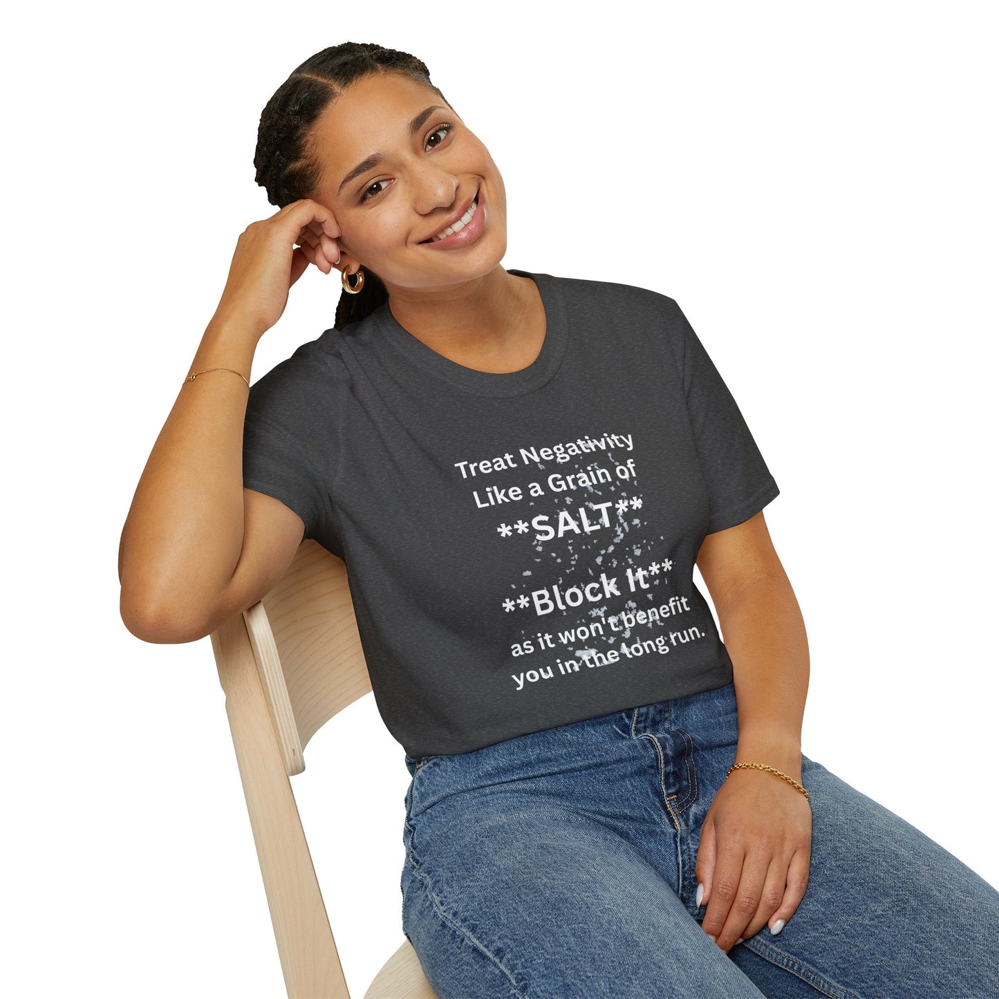 Negativity Boundaries T-Shirt — "Treat Negativity Like a Grain of SALT" Motivational Tee