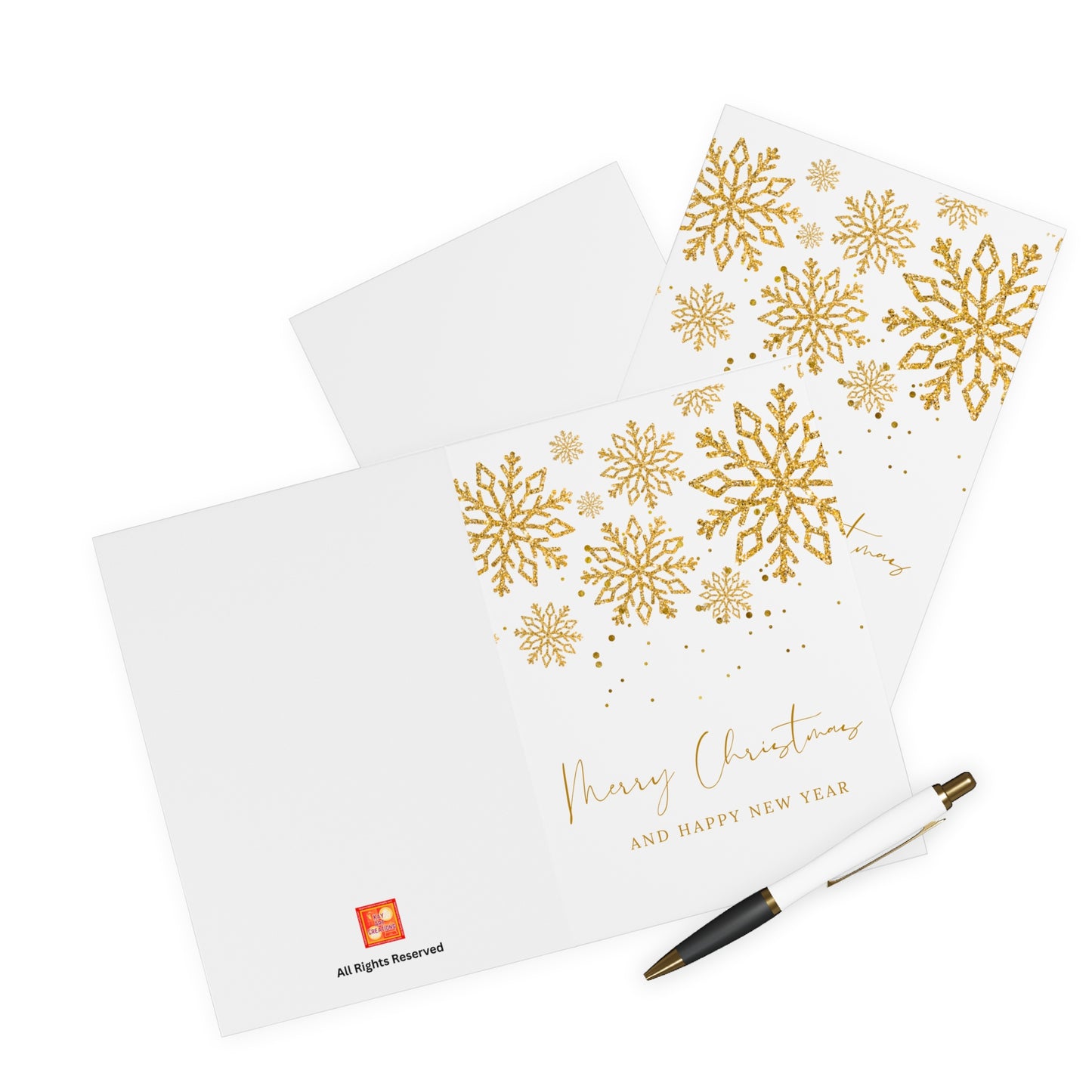 Christmas Snowflake Greeting Cards (5-Pack)