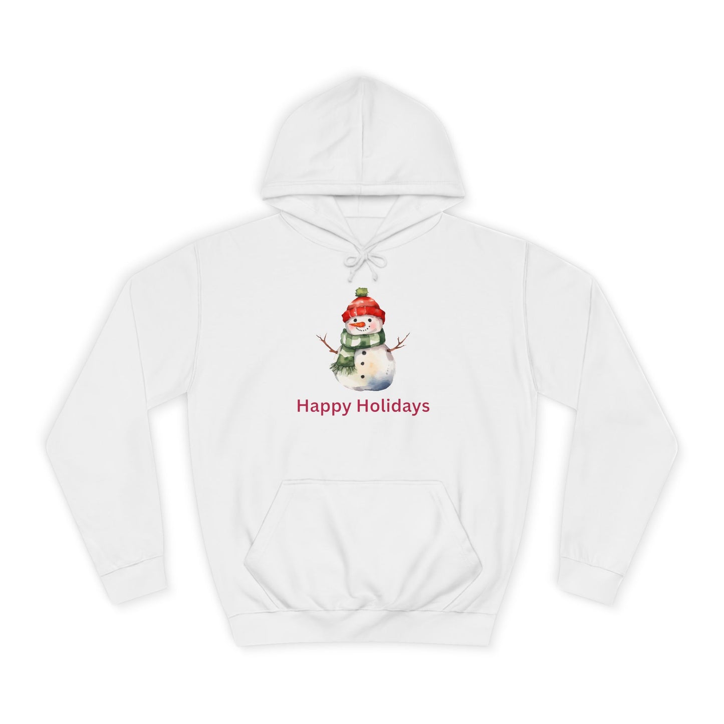 Happy Holidays Snowman Unisex College Hoodie