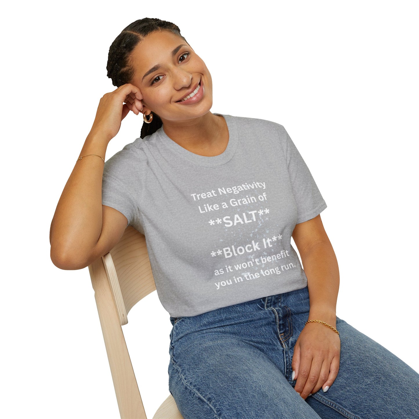 Negativity Boundaries T-Shirt — "Treat Negativity Like a Grain of SALT" Motivational Tee