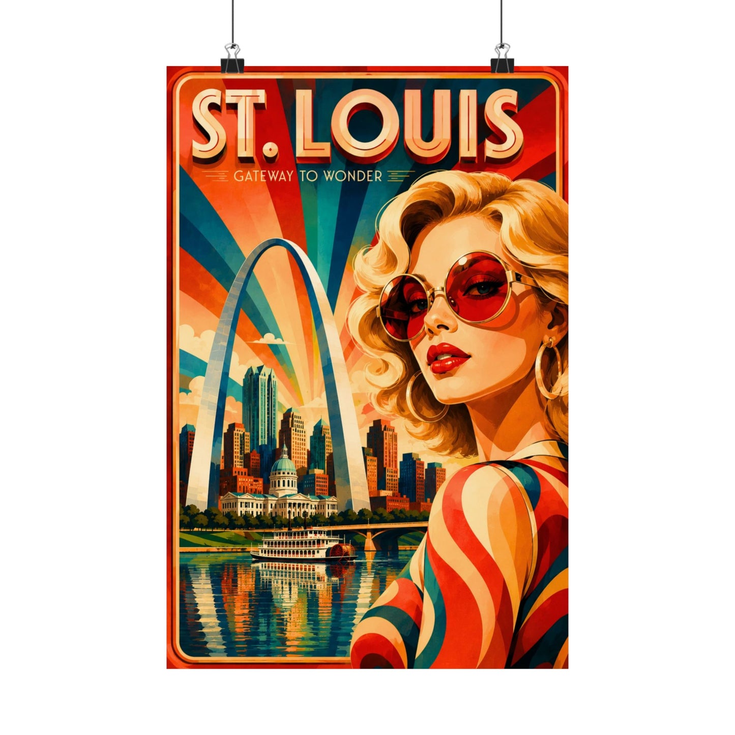 St. Louis Retro Travel Poster — Matte Vertical Poster