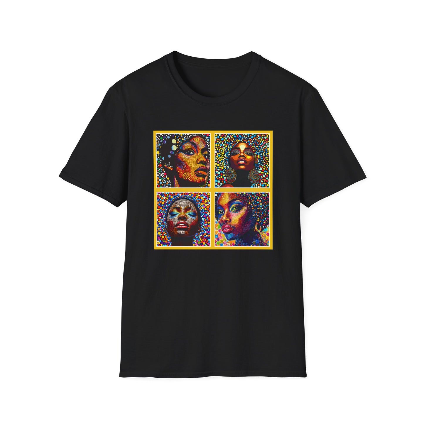 Faces of of Multi Color Softstyle T-Shirt