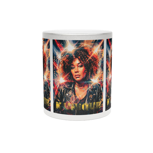 Metallic Mug — 'K Unique' Retro Portrait Coffee Cup