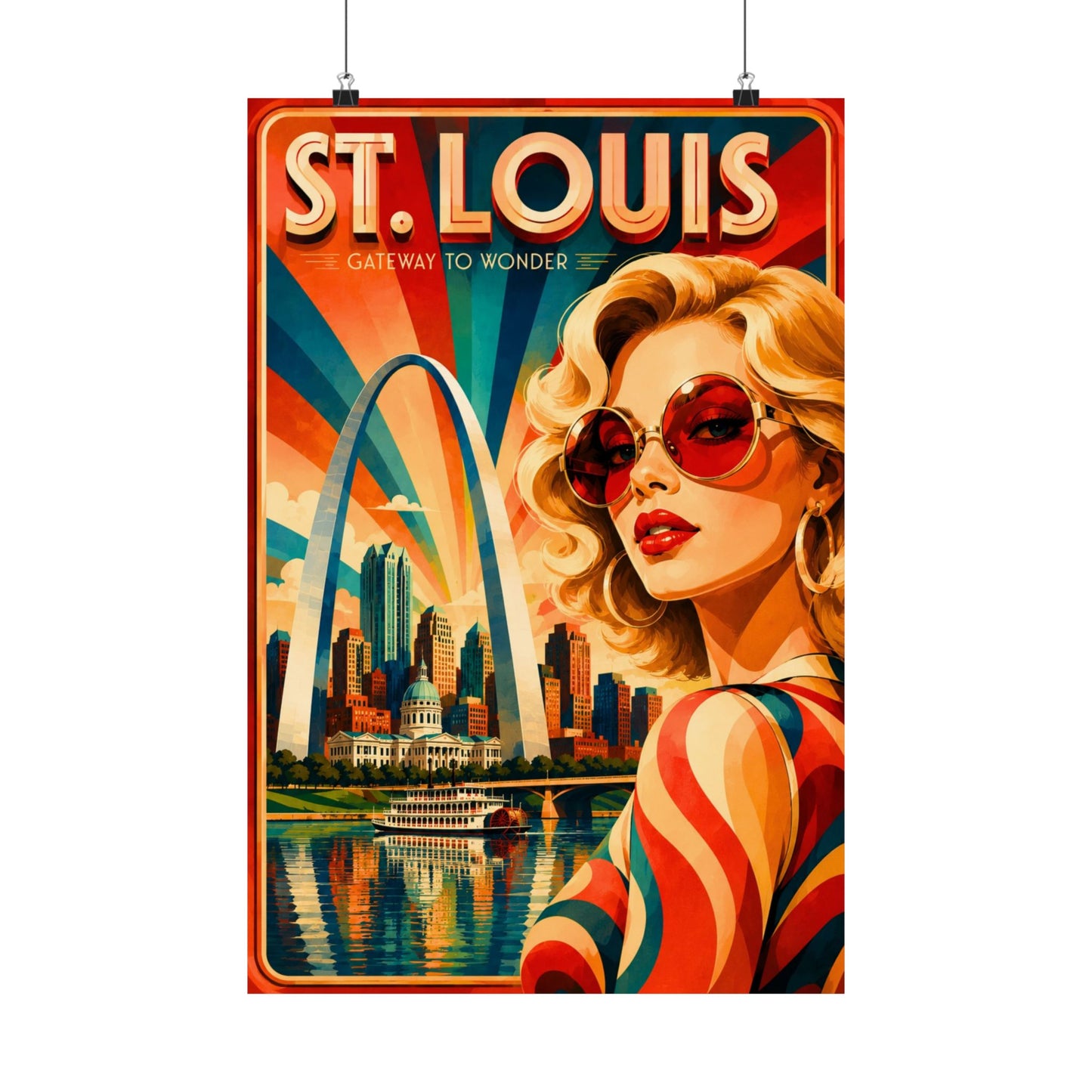 St. Louis Retro Travel Poster — Matte Vertical Poster