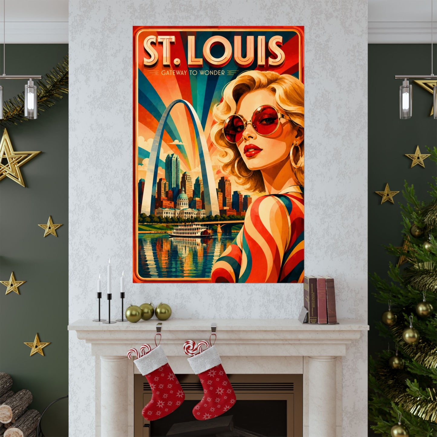 St. Louis Retro Travel Poster — Matte Vertical Poster