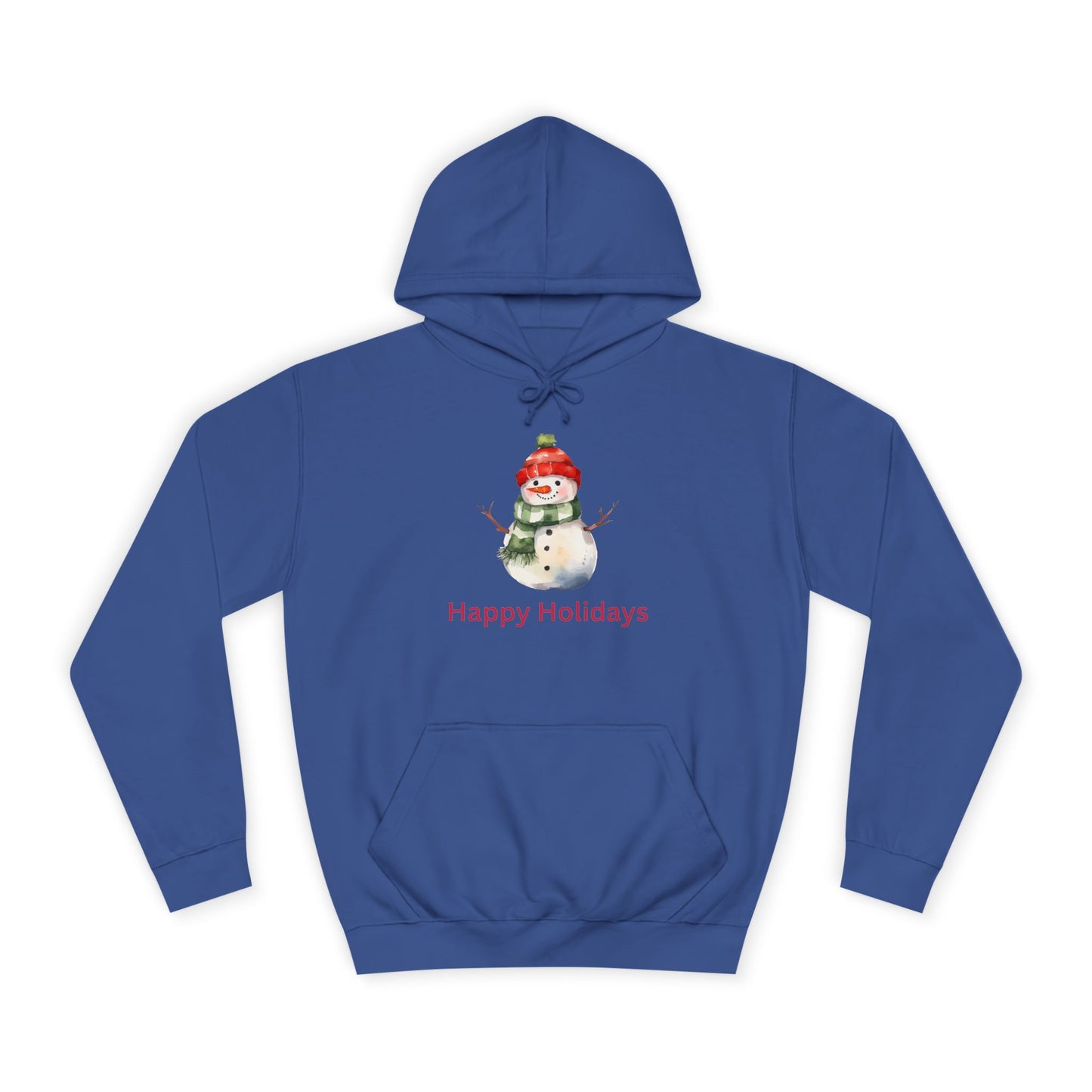 Happy Holidays Snowman Unisex College Hoodie