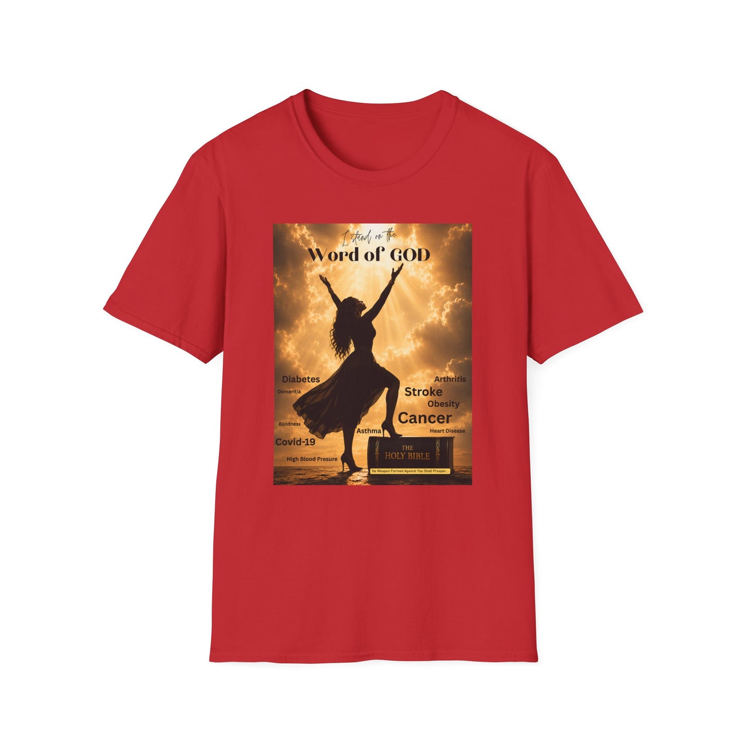 Faith Graphic T-Shirt — ‘I Stand on the Word of GOD’ Inspirational Praise Design