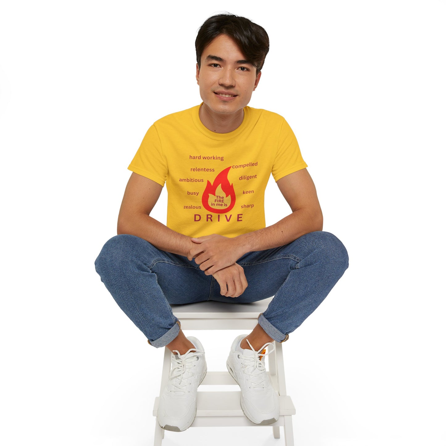 Unisex Ultra Cotton Tee - "The Fire in Me is Drive"