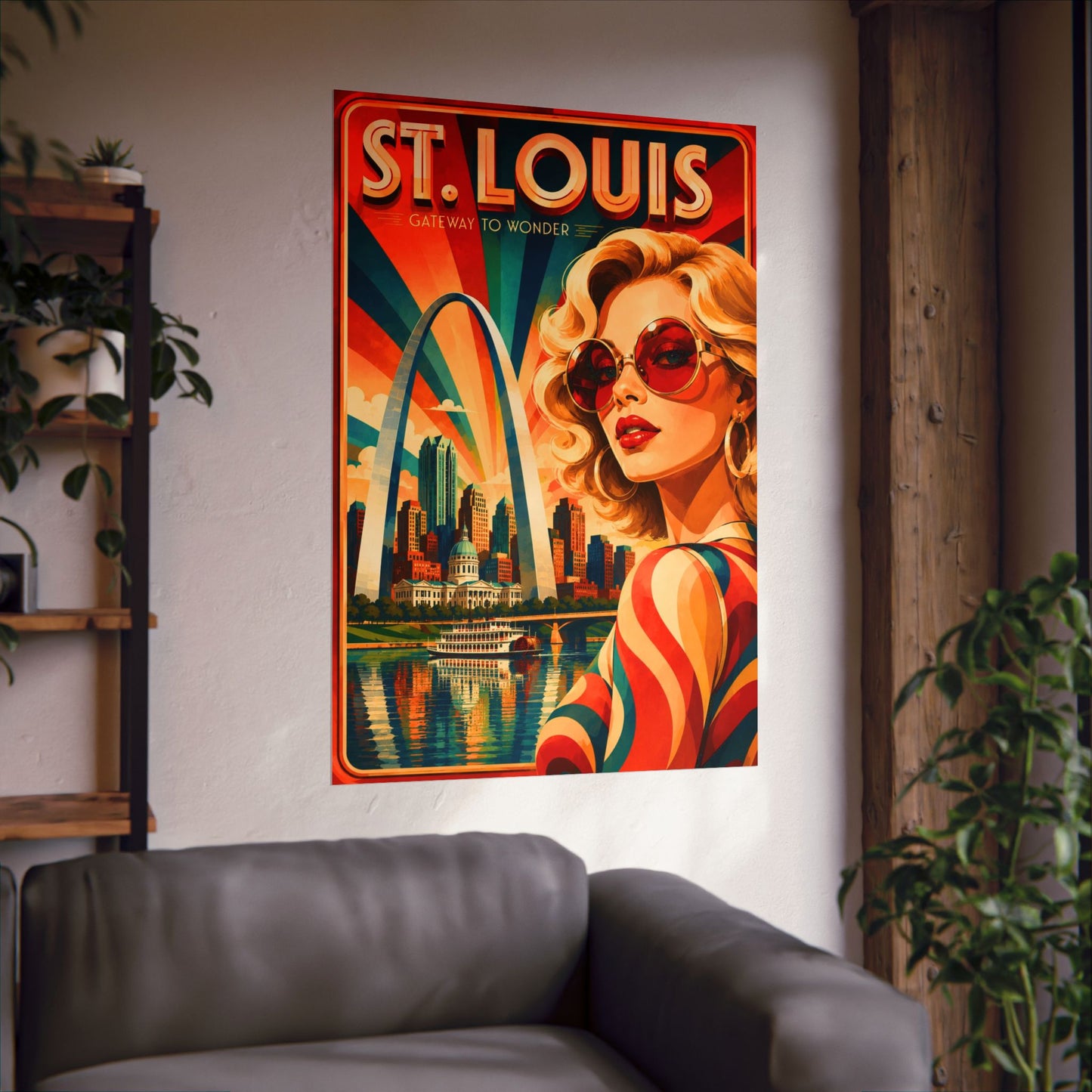 St. Louis Retro Travel Poster — Matte Vertical Poster