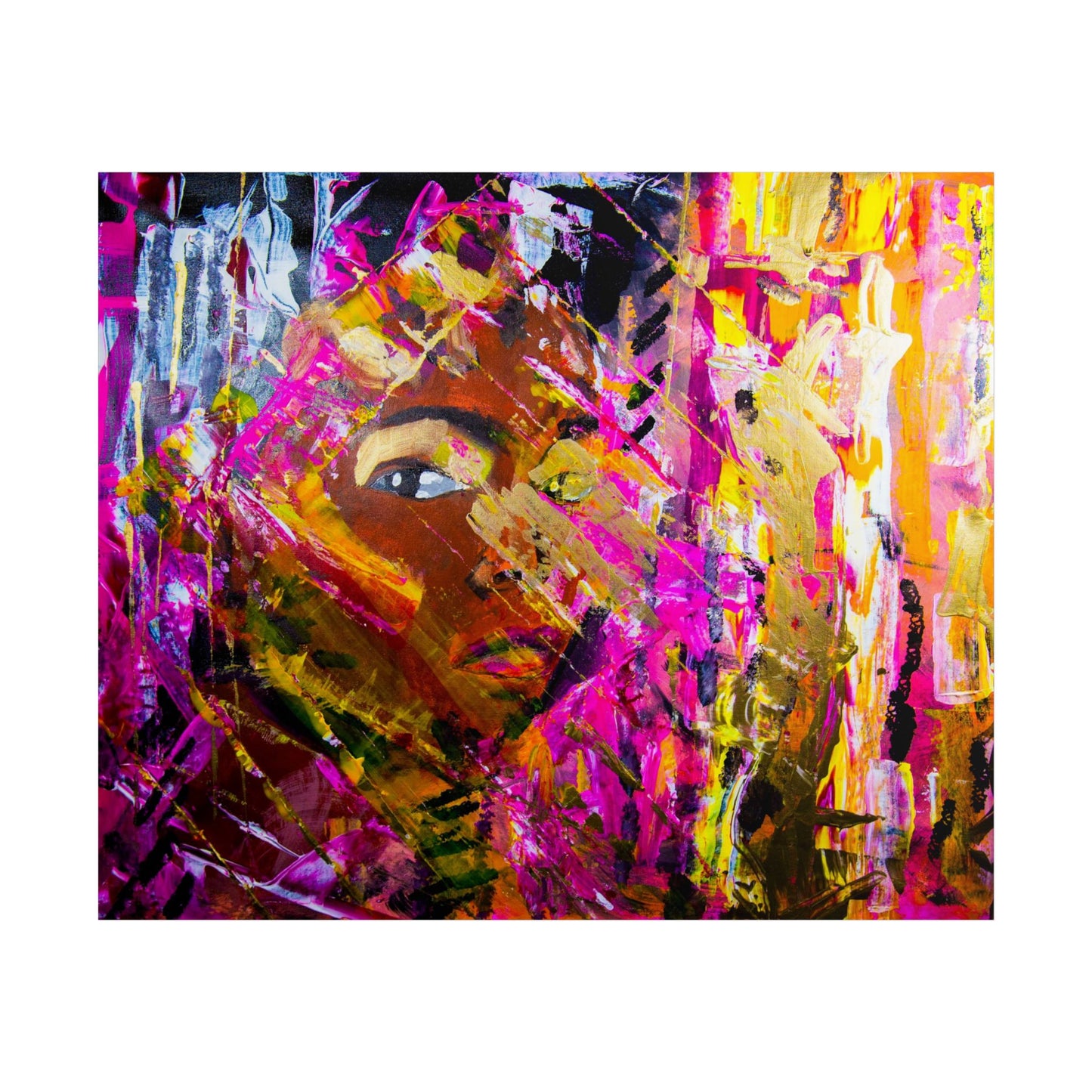 You See Me Poster — Colorful Female Face Art Print