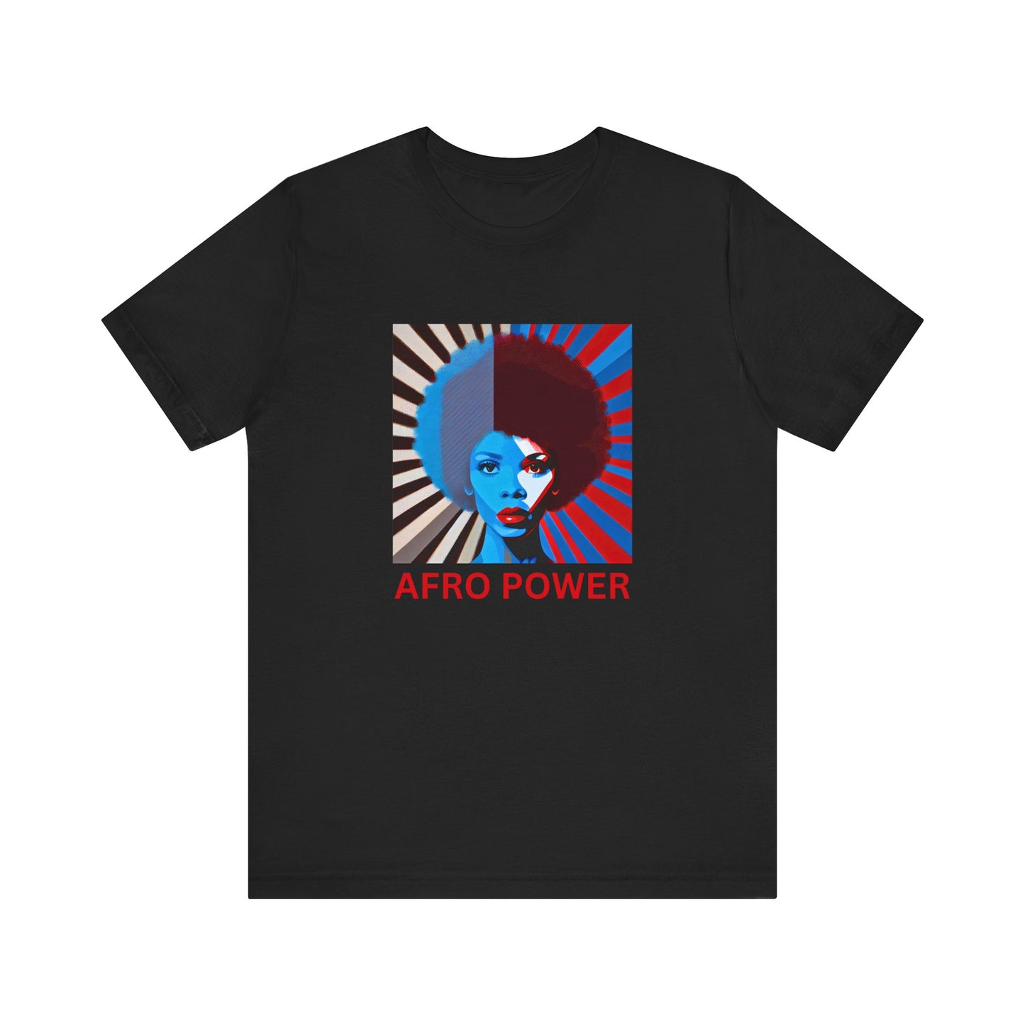 Afro Power Jersey Tee - Bold Statement T-Shirt for Cultural Pride
