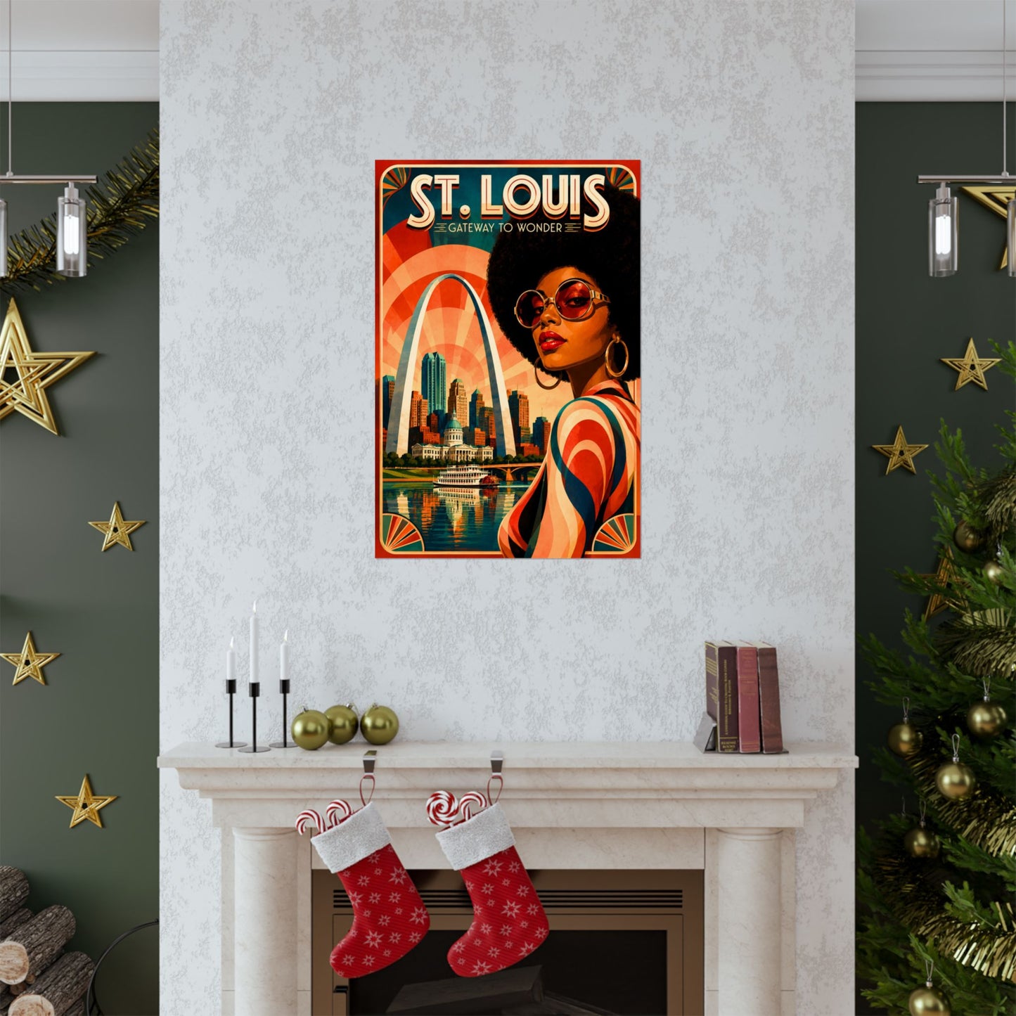 St. Louis Retro Travel Poster2 - Matte Vertical Art Print