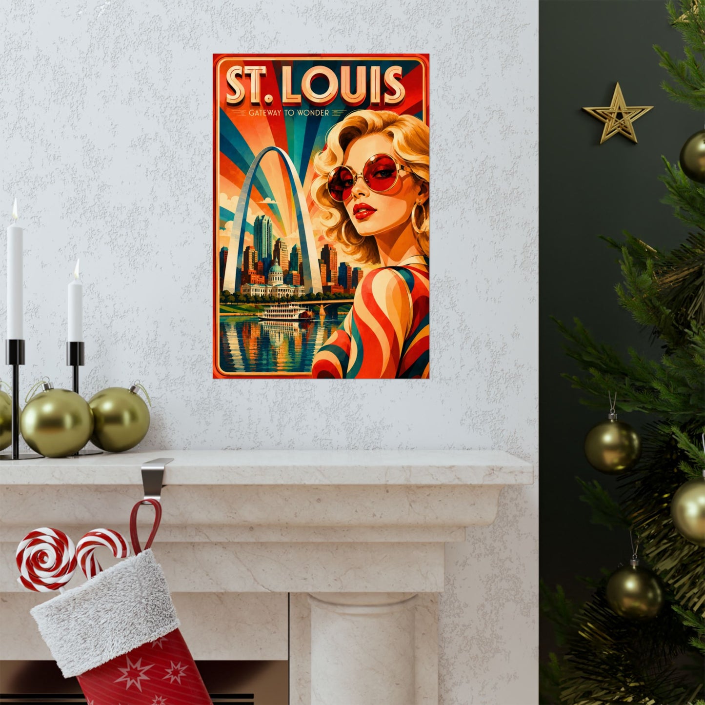 St. Louis Retro Travel Poster — Matte Vertical Poster