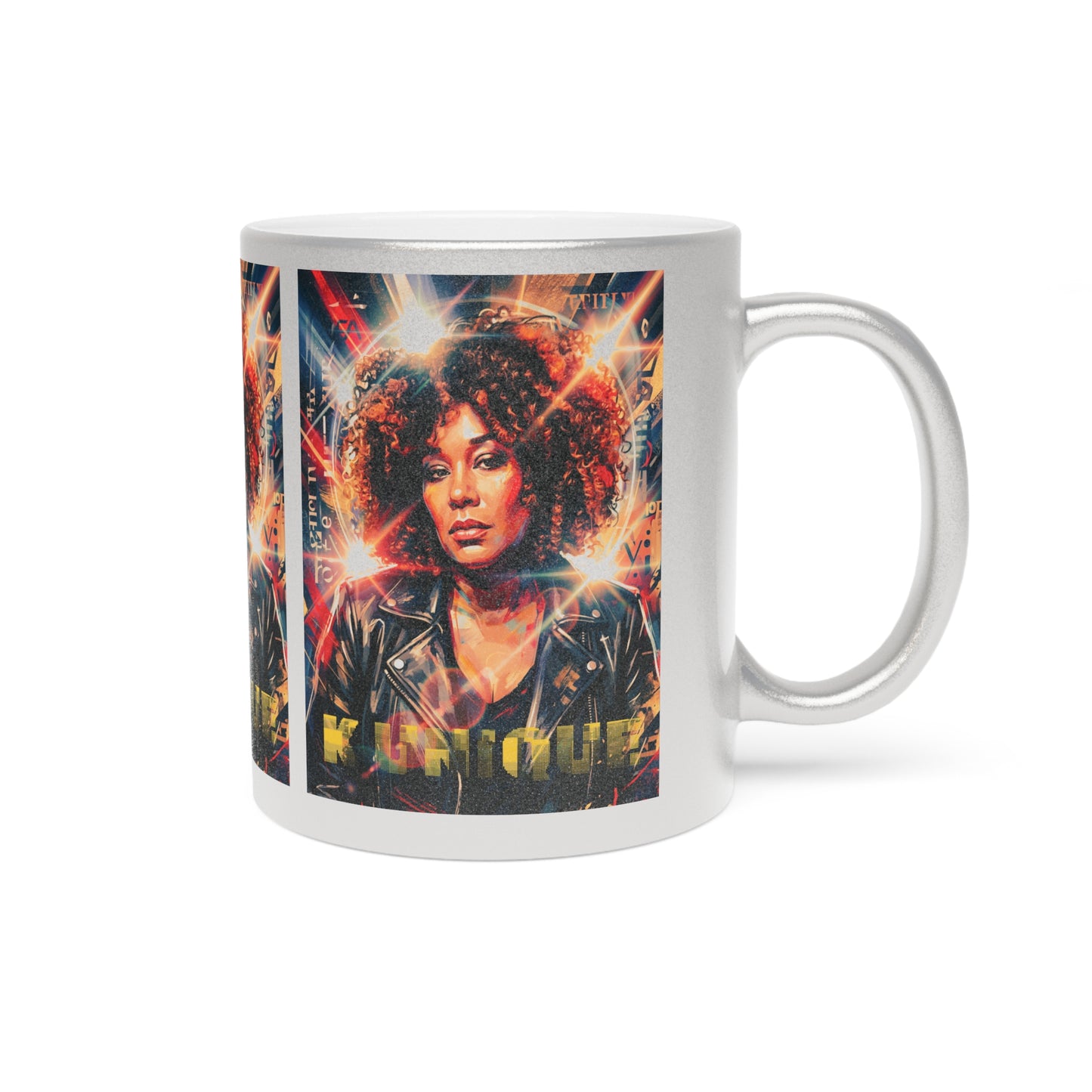 Metallic Mug — 'K Unique' Retro Portrait Coffee Cup