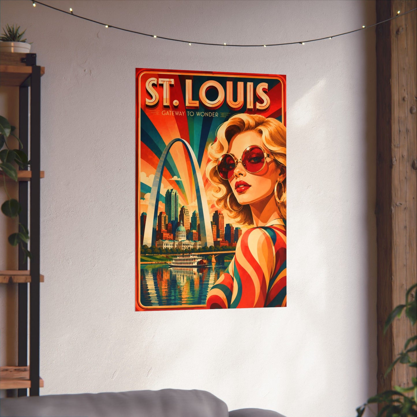 St. Louis Retro Travel Poster — Matte Vertical Poster
