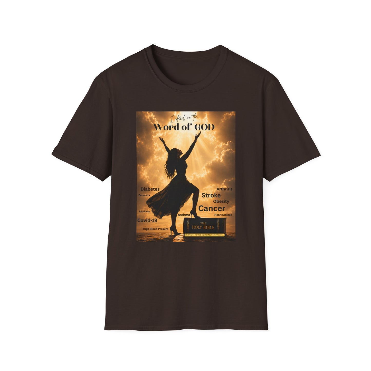 Faith Graphic T-Shirt — ‘I Stand on the Word of GOD’ Inspirational Praise Design