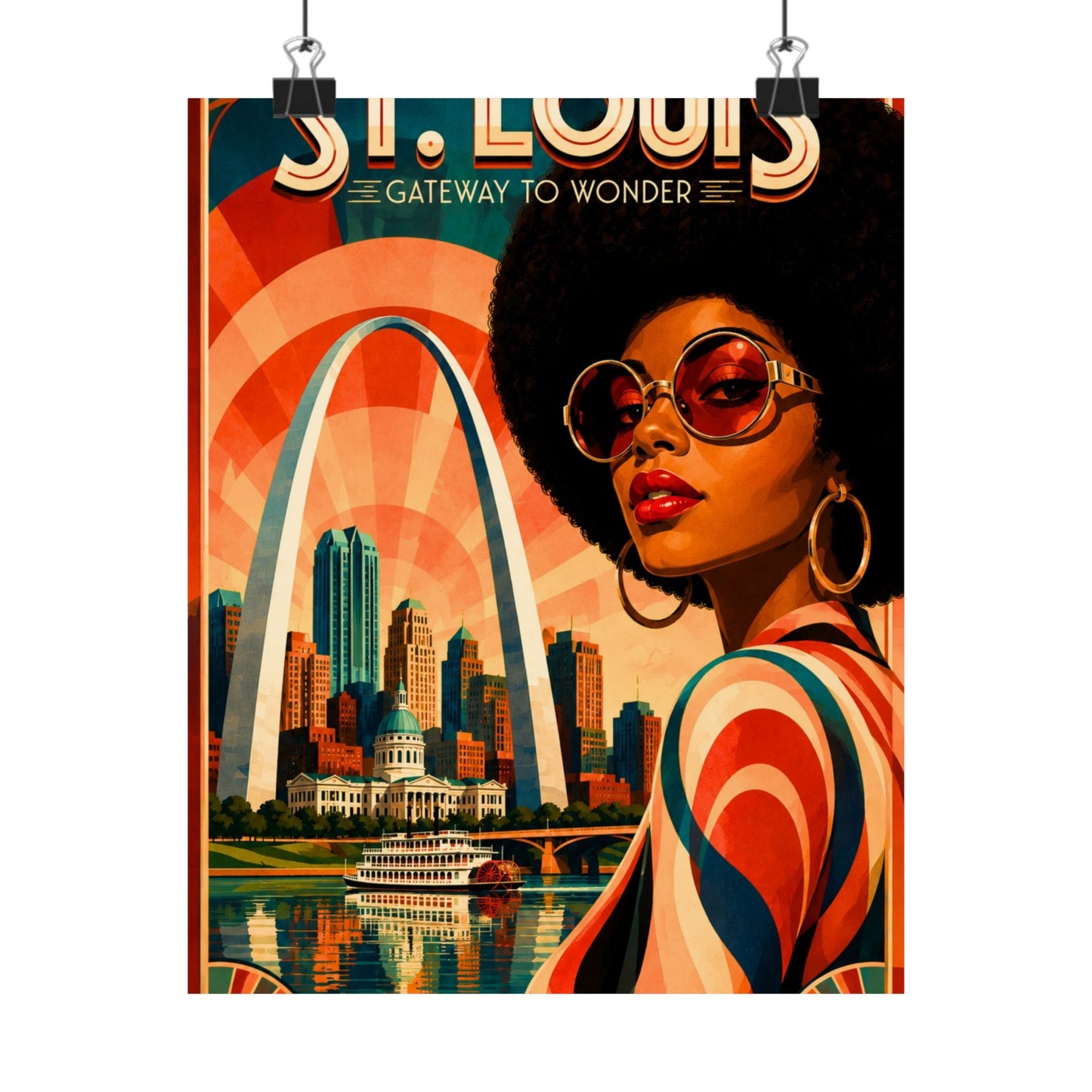 St. Louis Retro Travel Poster2 - Matte Vertical Art Print