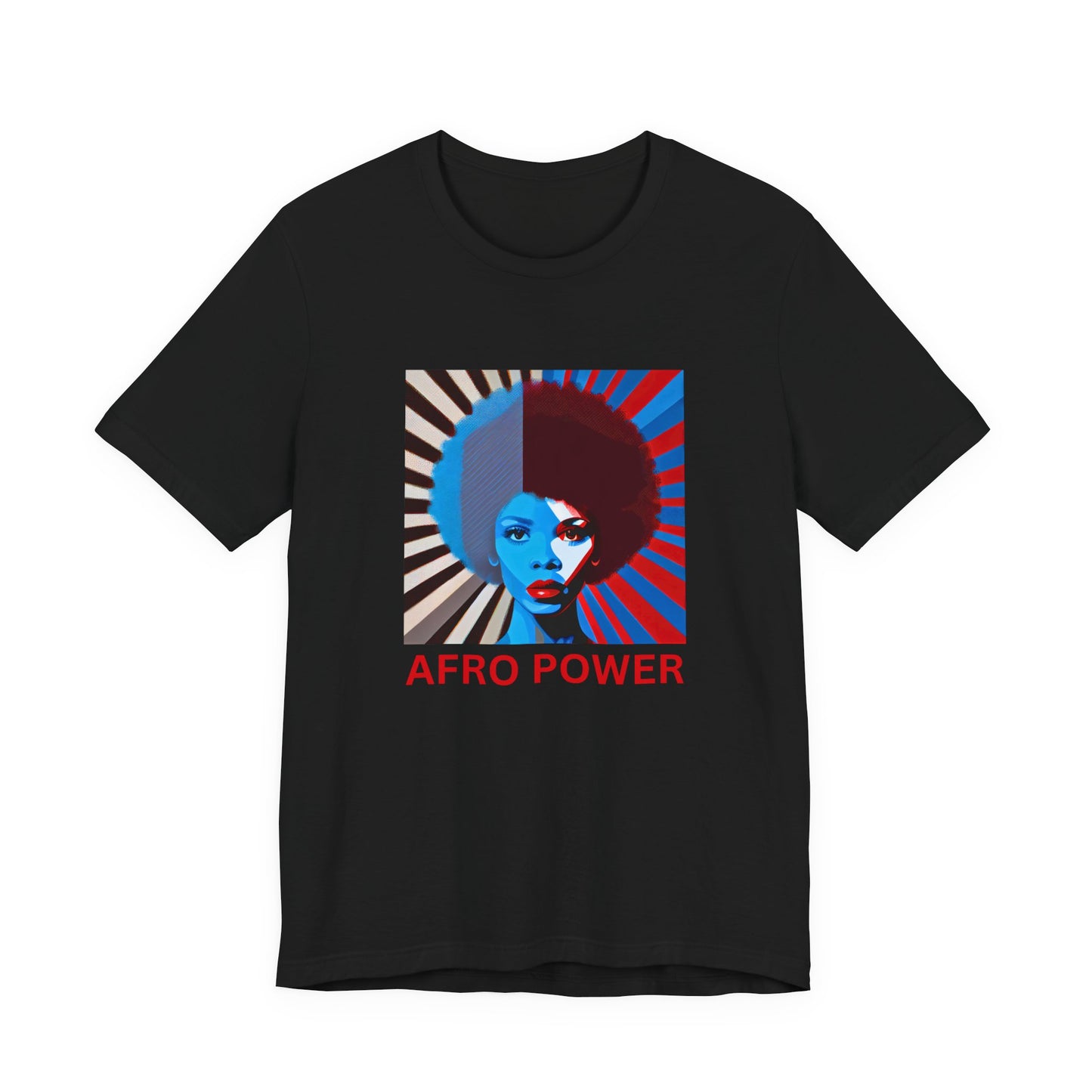 Afro Power Jersey Tee - Bold Statement T-Shirt for Cultural Pride