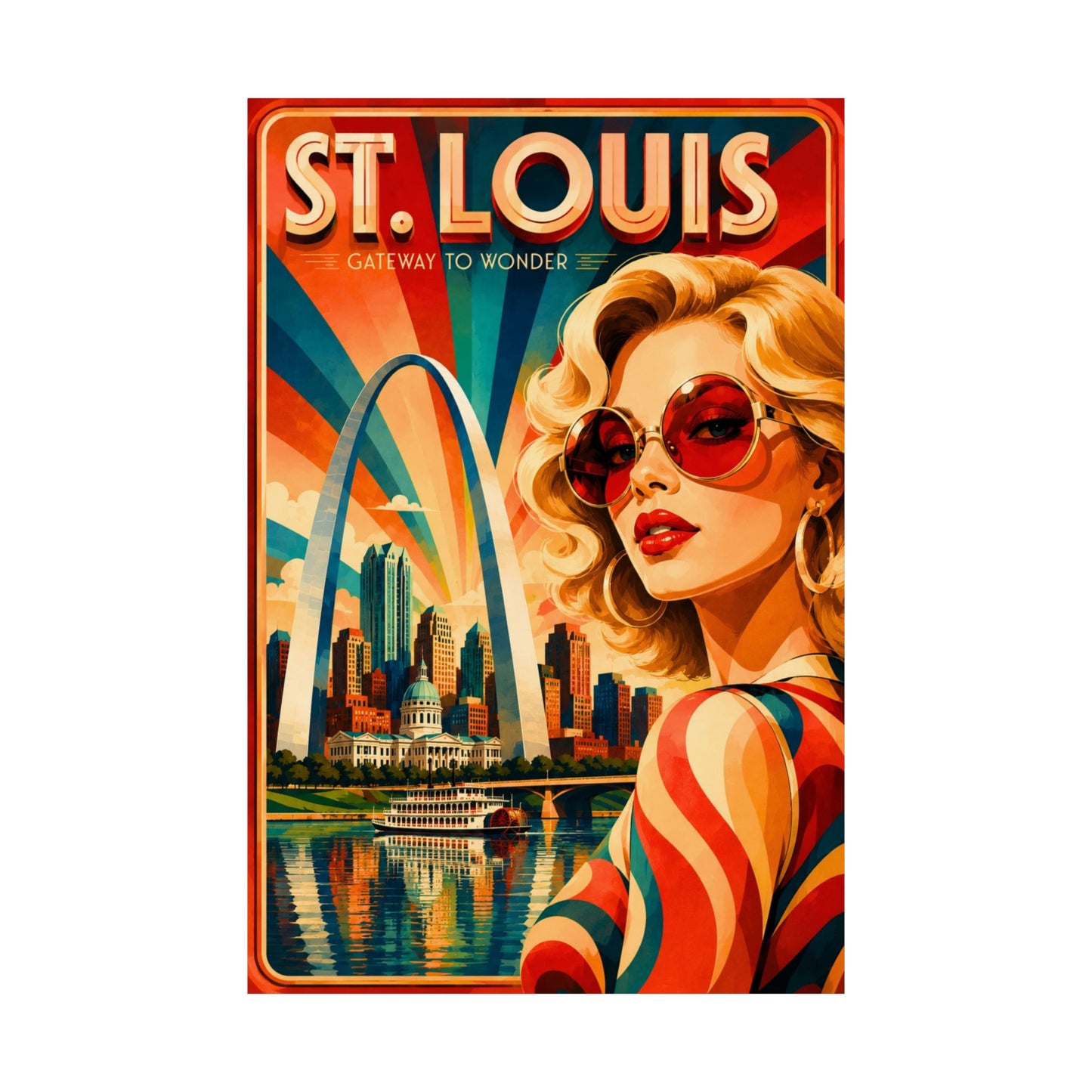 St. Louis Retro Travel Poster — Matte Vertical Poster
