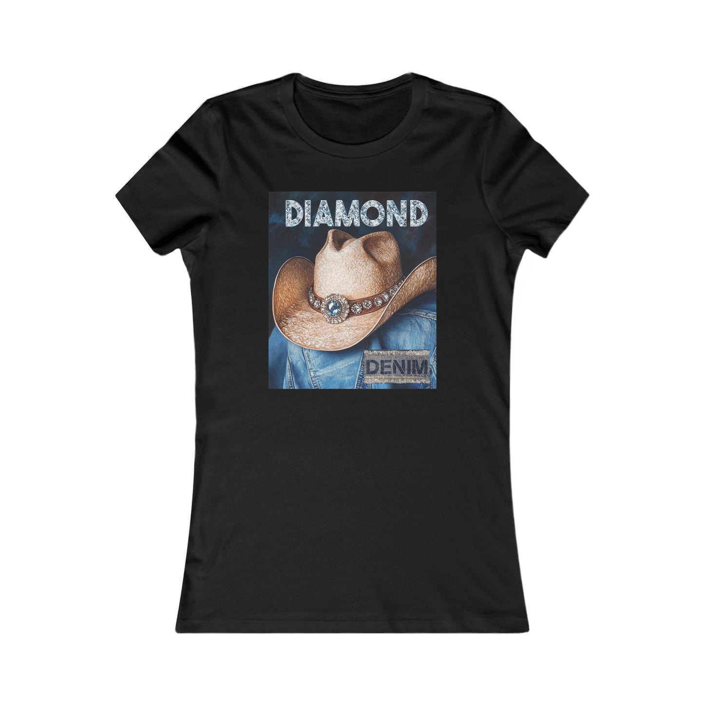 Cowgirl Denim Tee - 'Diamond' Graphic T-Shirt for Country Style Lovers
