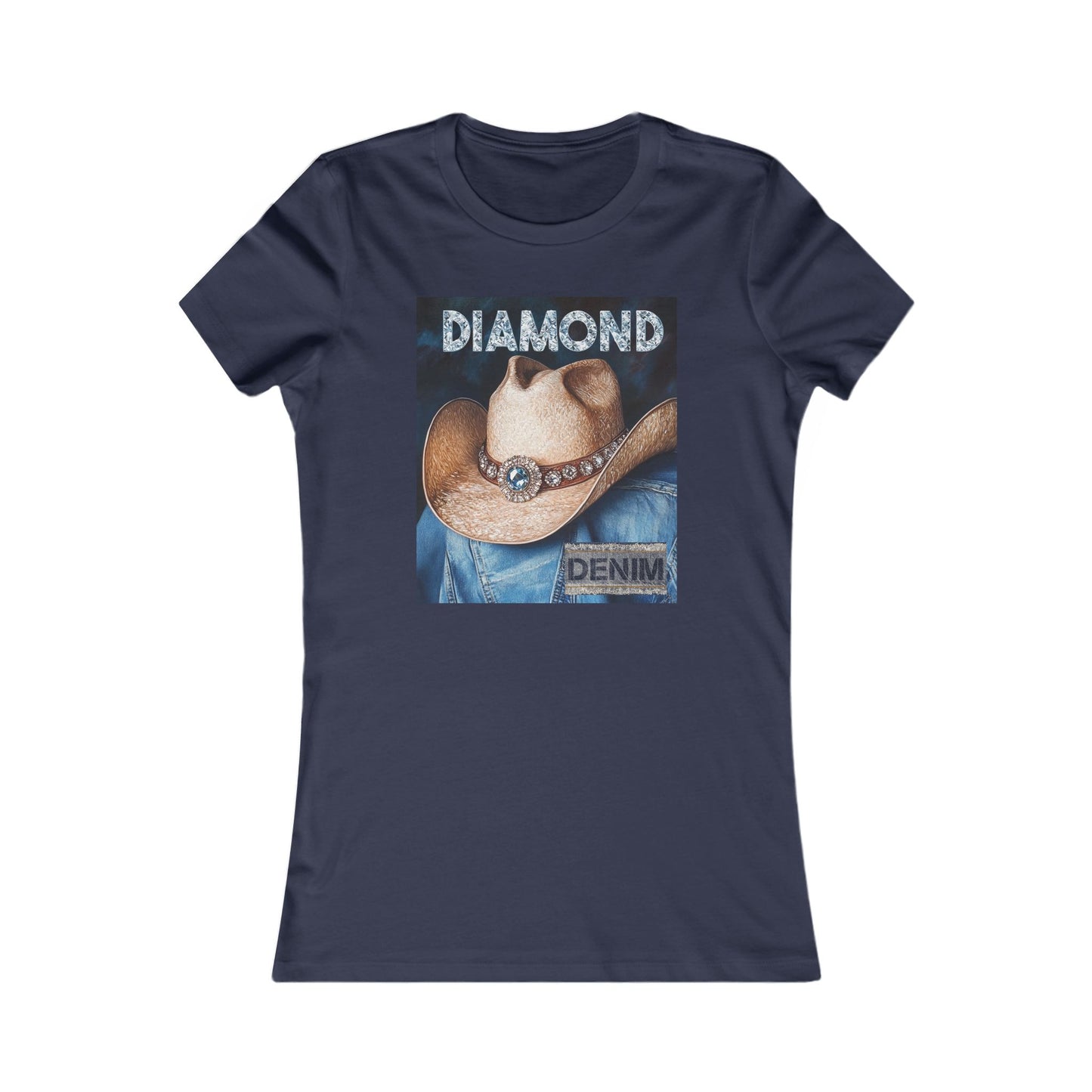 Cowgirl Denim Tee - 'Diamond' Graphic T-Shirt for Country Style Lovers
