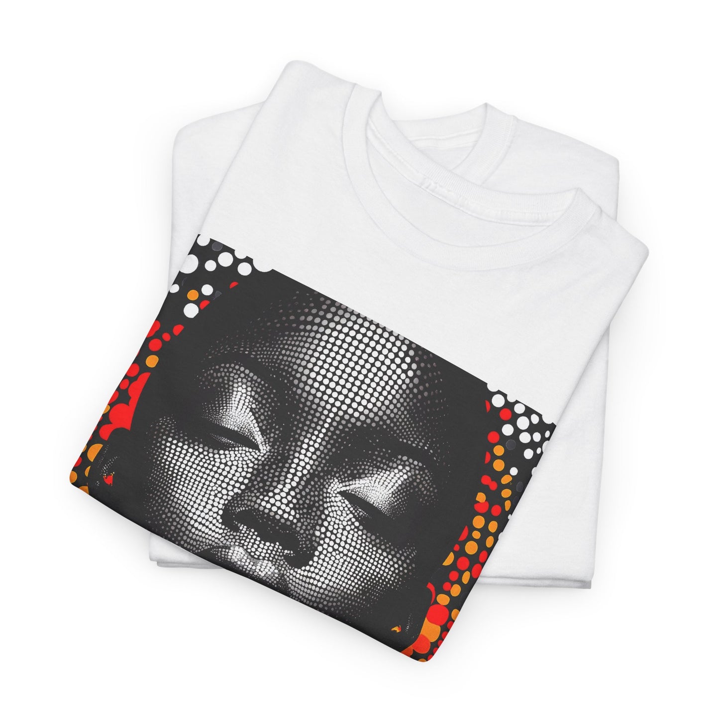 Afrocentric Dot Art Portrait Tee — Bold Black Woman Graphic T‑Shirt