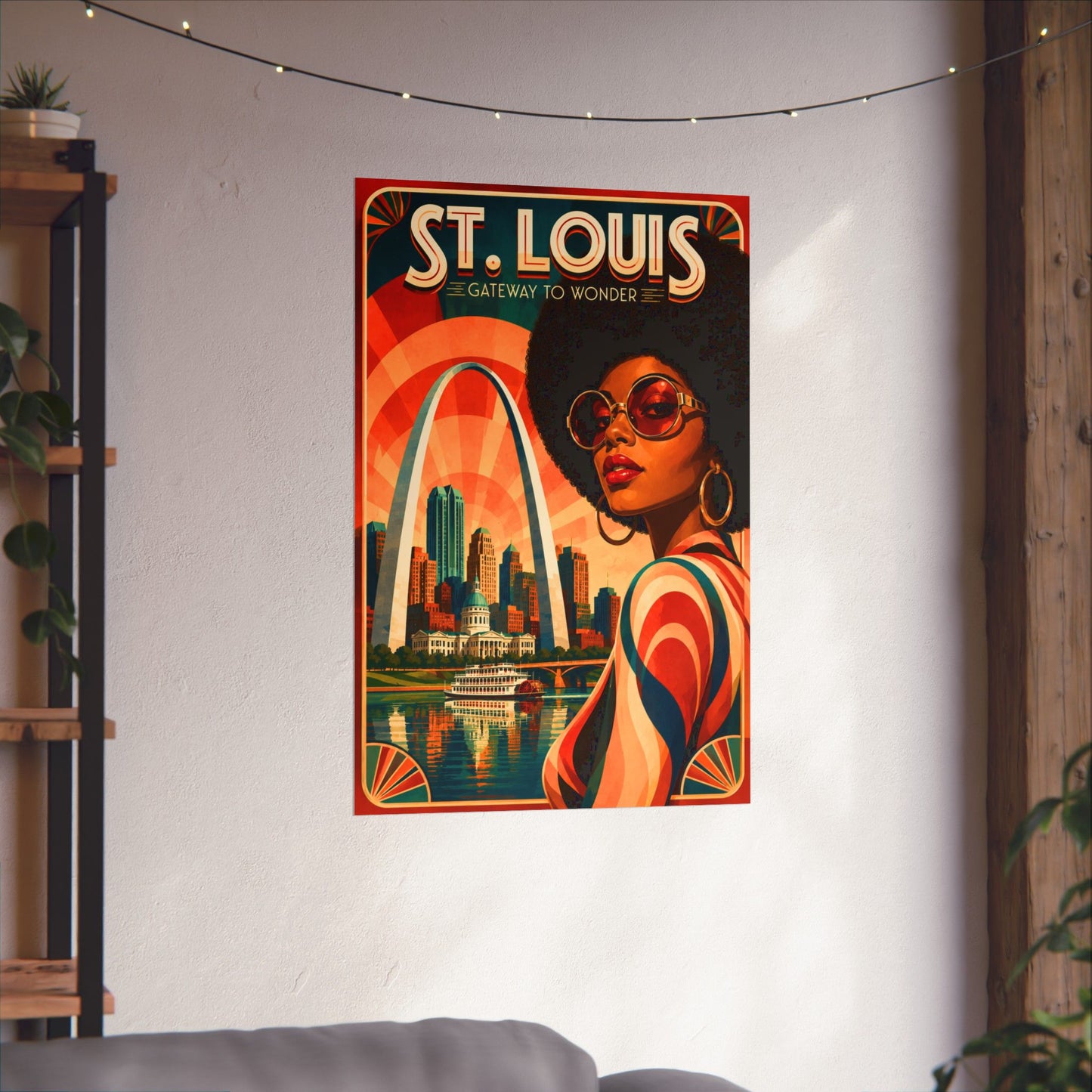 St. Louis Retro Travel Poster2 - Matte Vertical Art Print