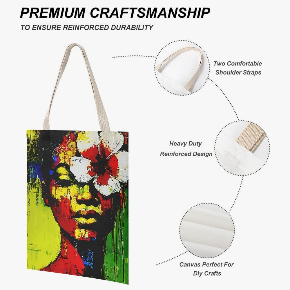 Lady Rose Canvas Tote Bag