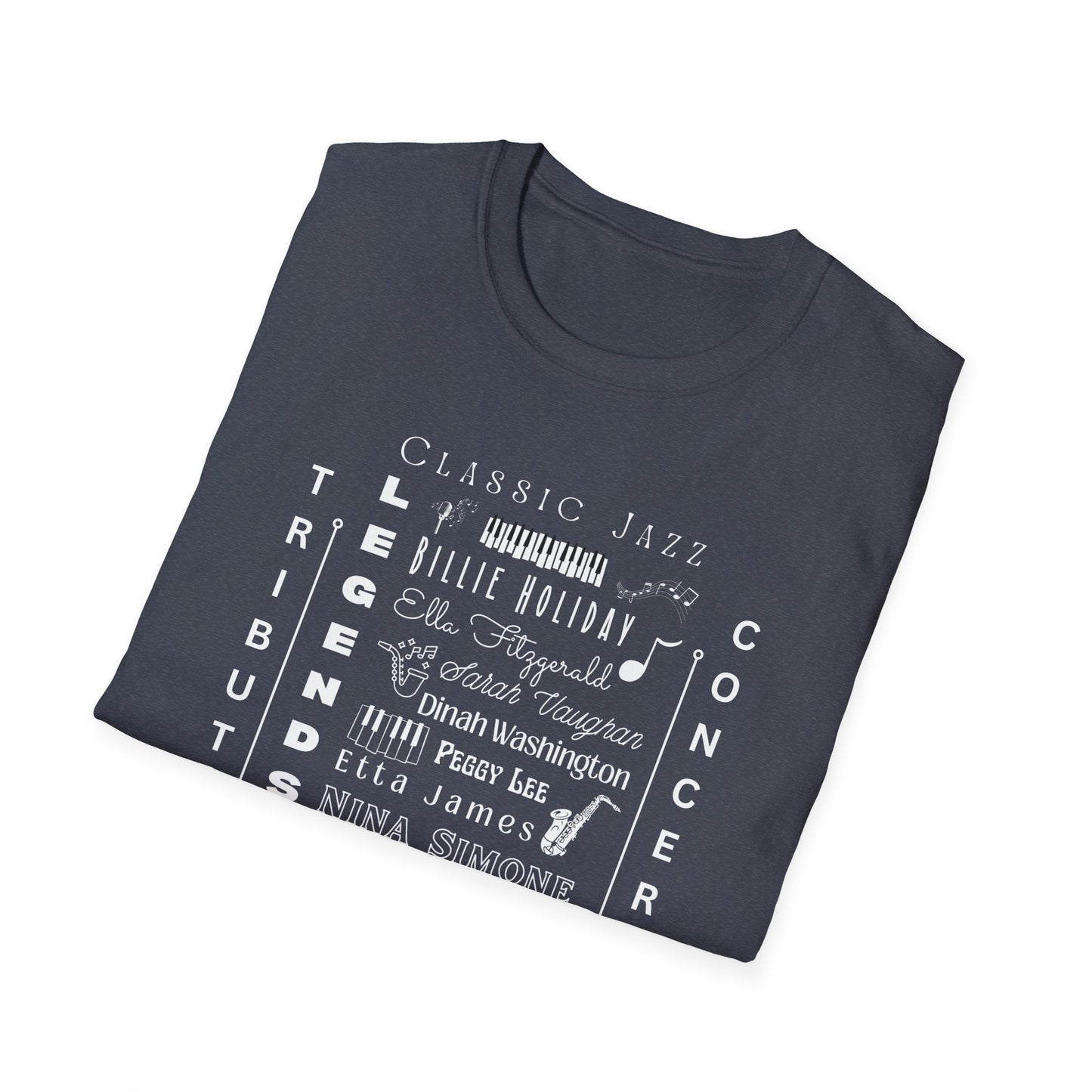 Classic Jazz Legends Tribute T-Shirt — Vintage Female Jazz Vocalists Concert Tee