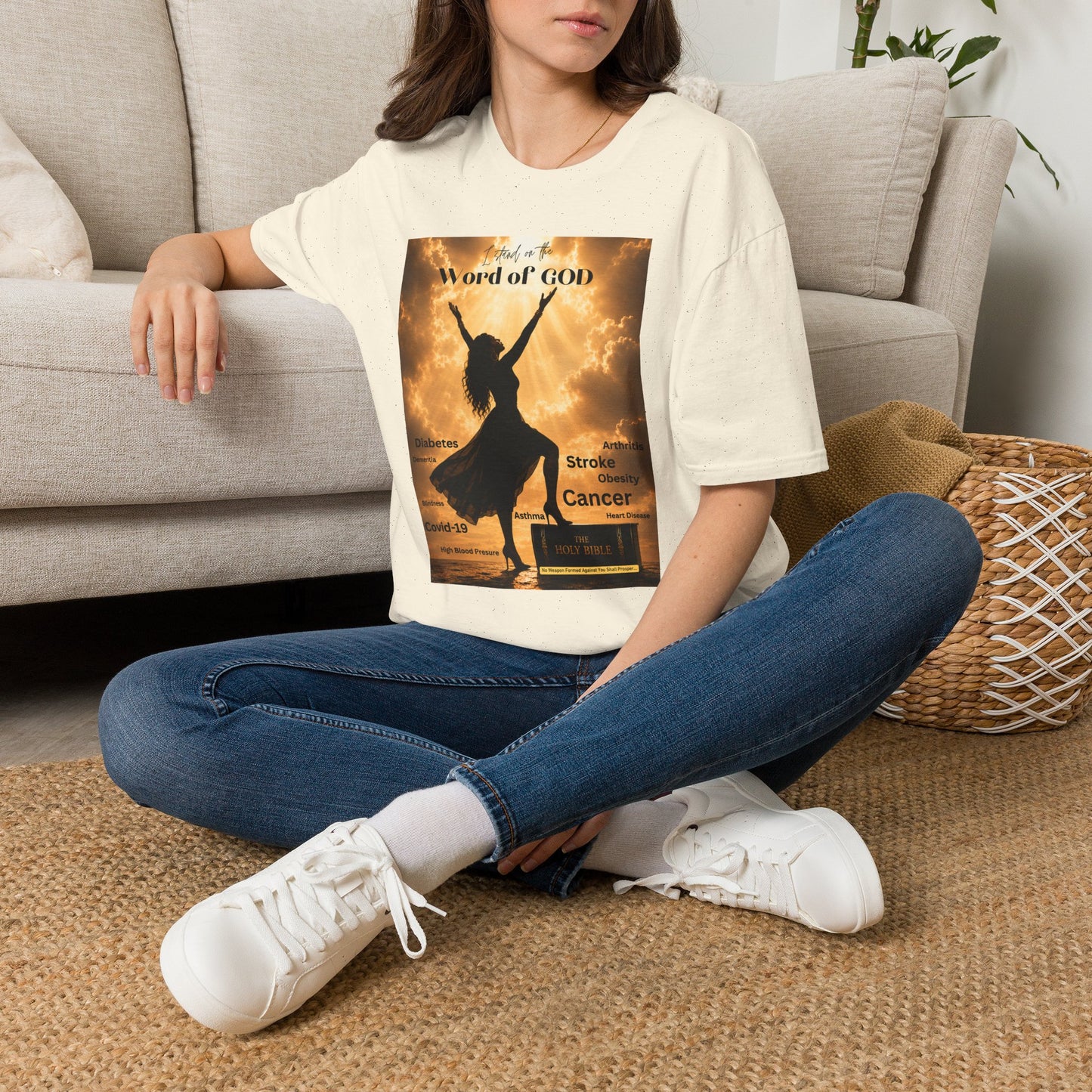 Faith Graphic T-Shirt — ‘I Stand on the Word of GOD’ Inspirational Praise Design