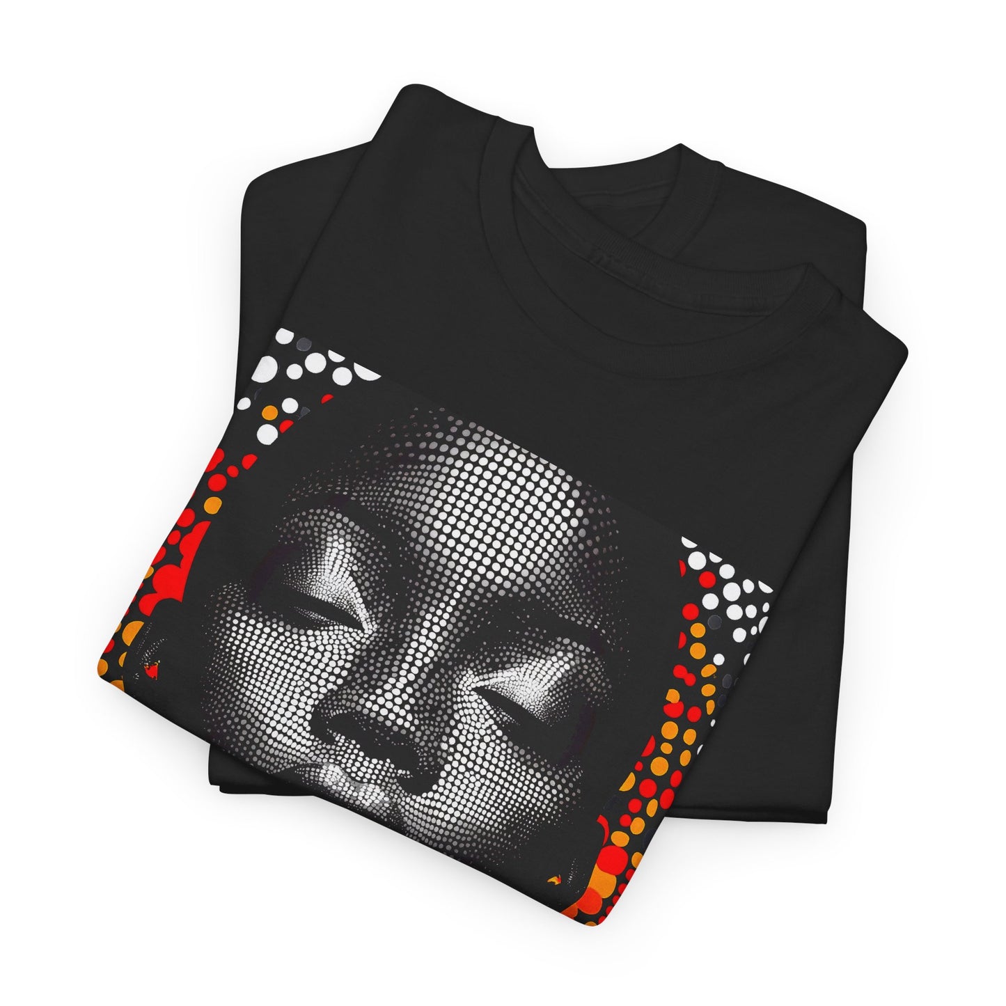 Afrocentric Dot Art Portrait Tee — Bold Black Woman Graphic T‑Shirt