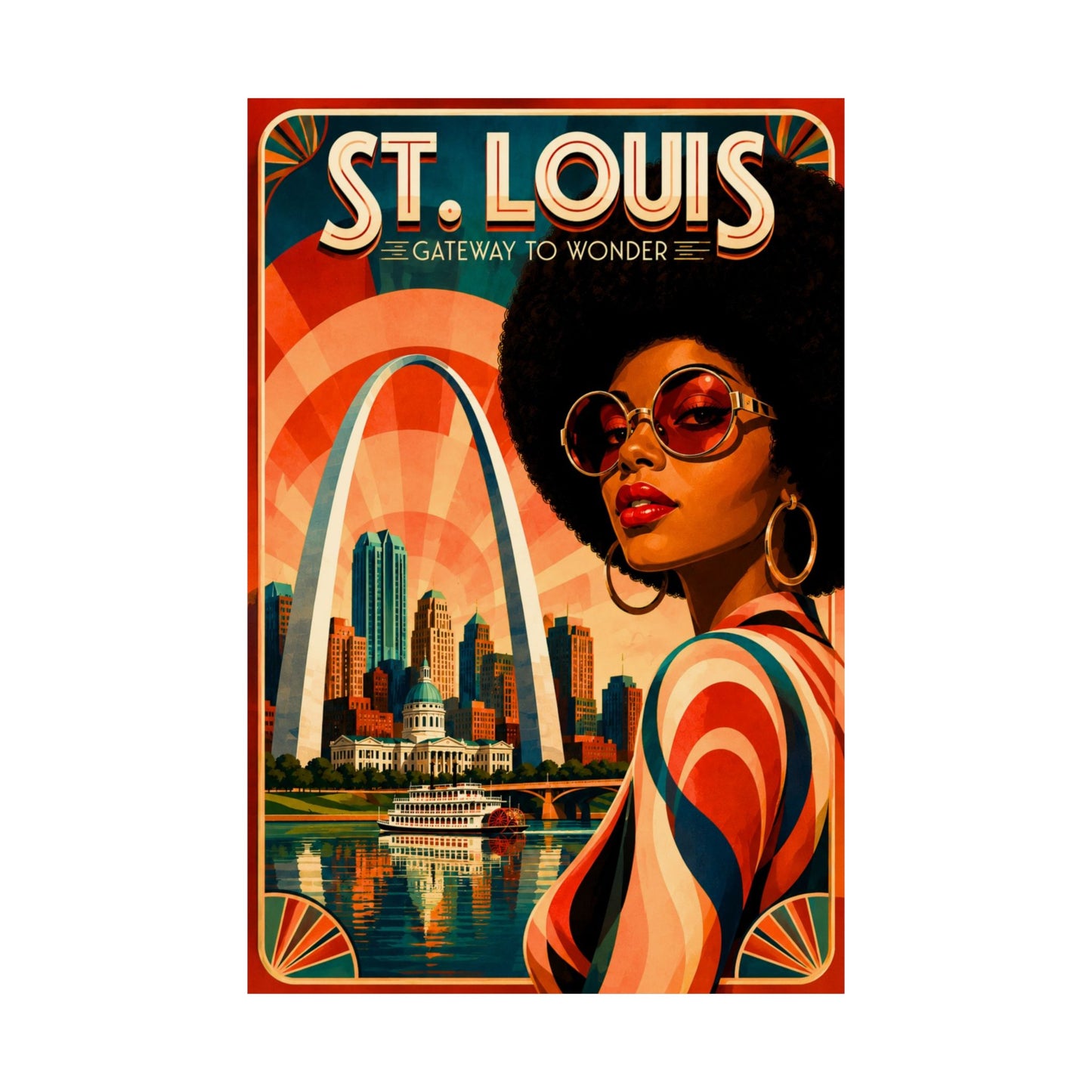 St. Louis Retro Travel Poster2 - Matte Vertical Art Print