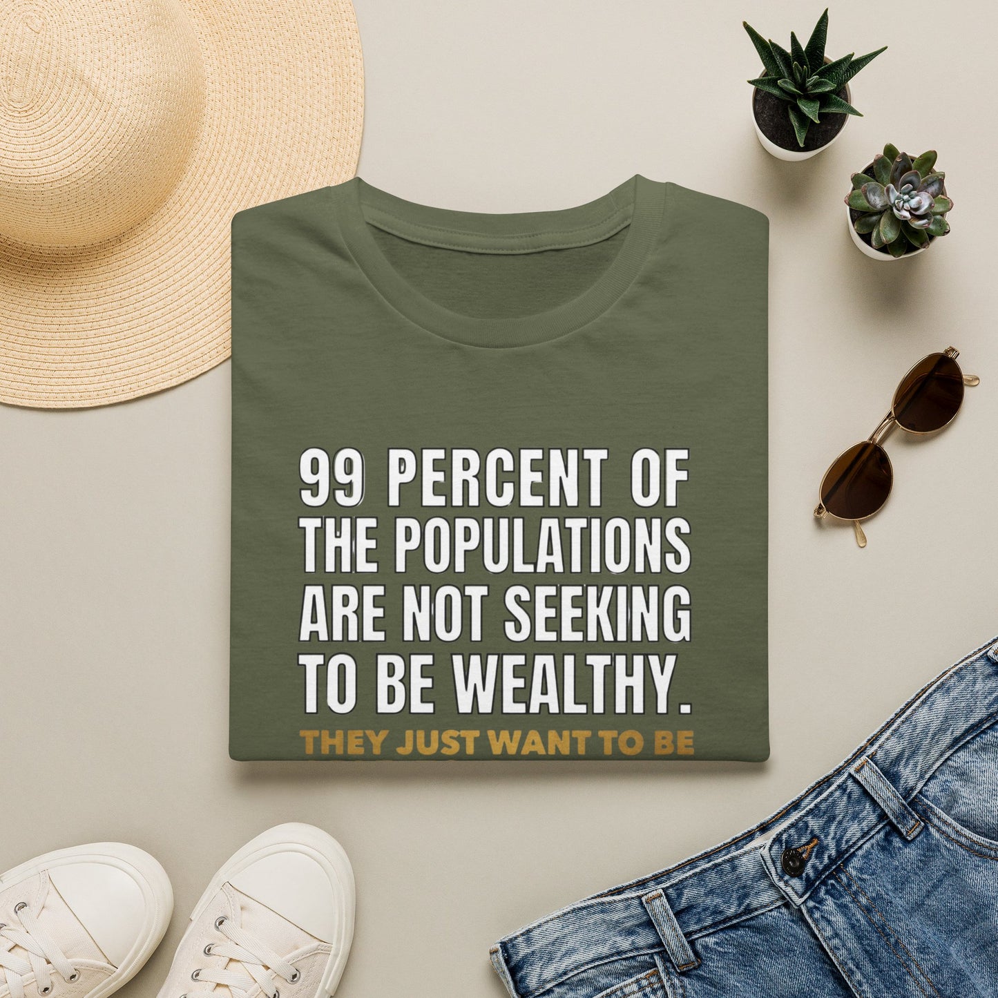 T-Shirt — “99 Percent…Just Be Happy” Inspirational Quote Tee