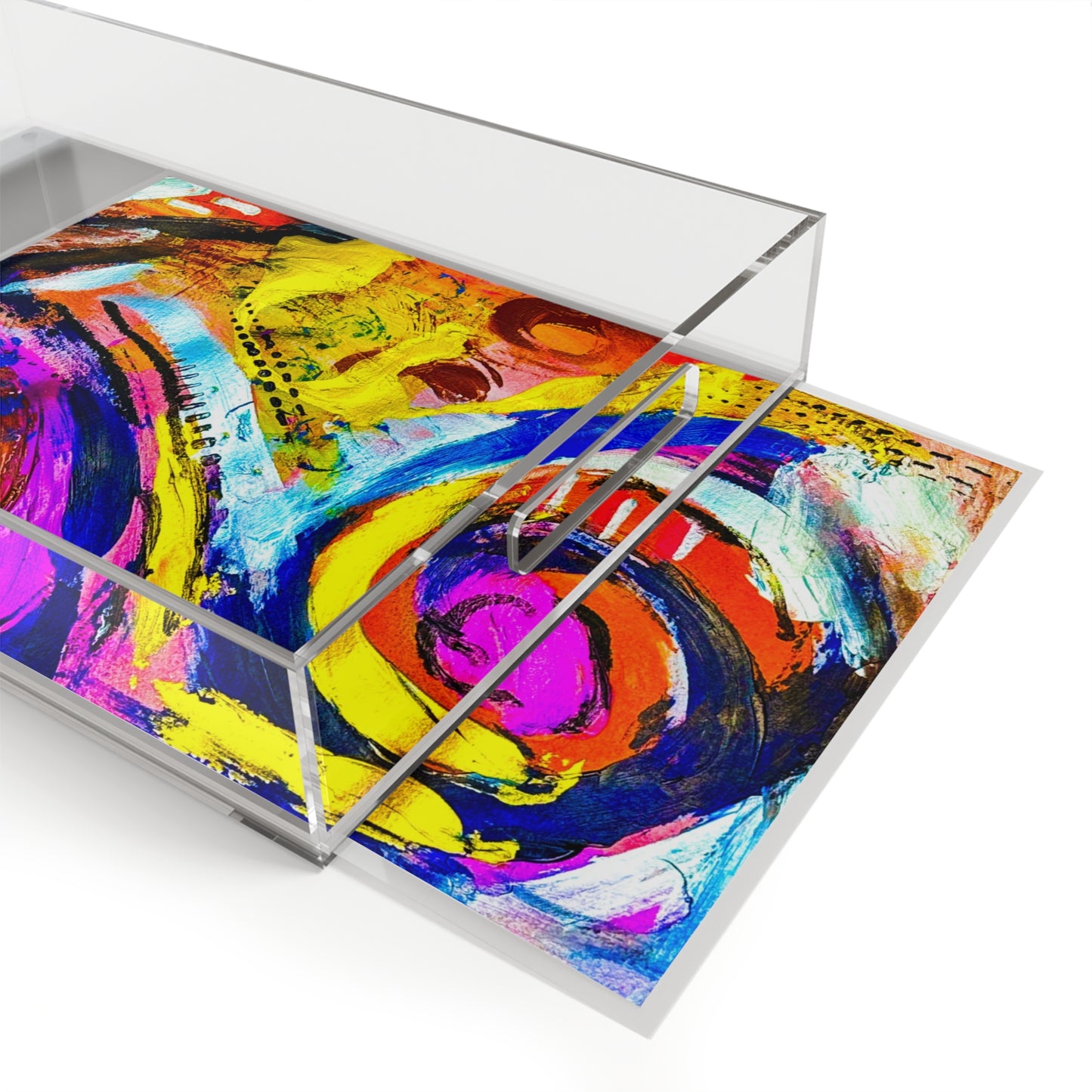 Abstract Color Splash Acrylic Serving Tray — Vibrant Modern Art Home Decor
