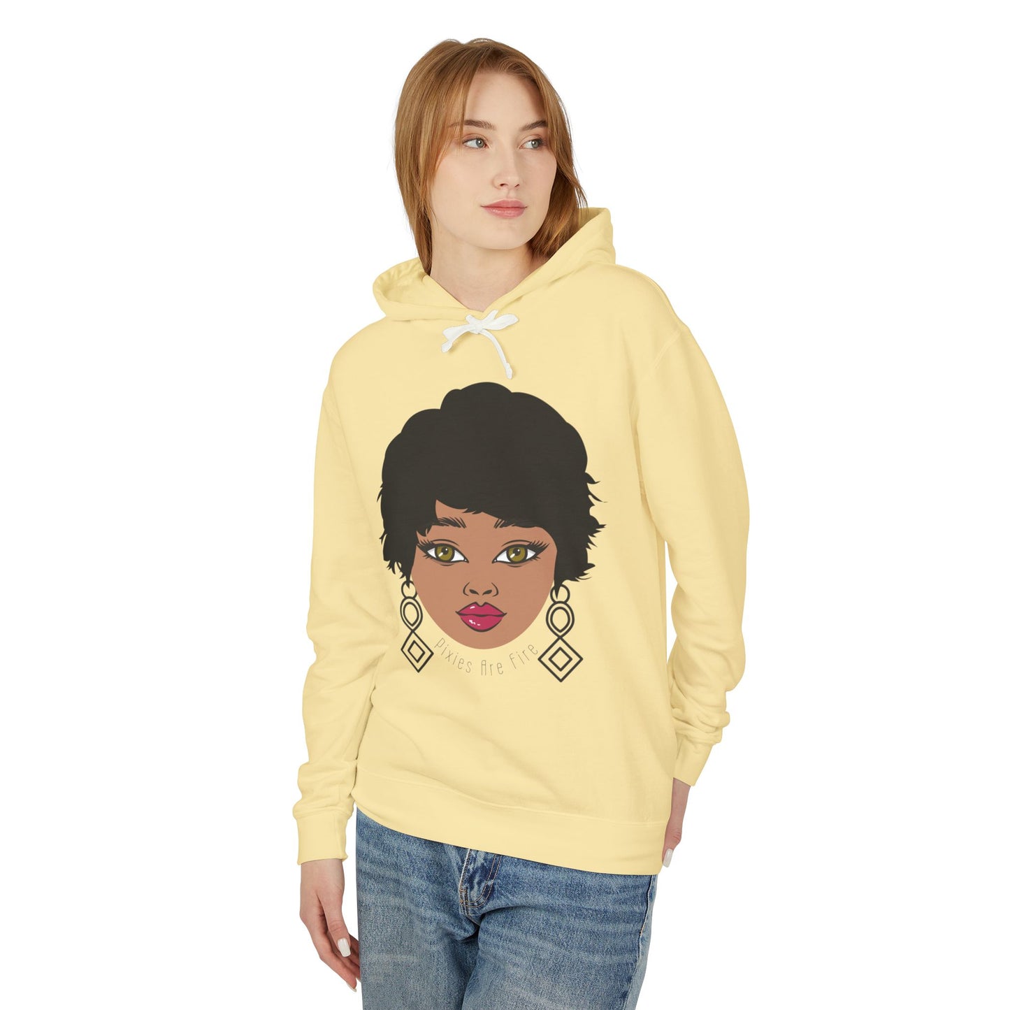 Pixie's Are Fire  Artistic Unisex Lightweight Hooded Sweatshirt,