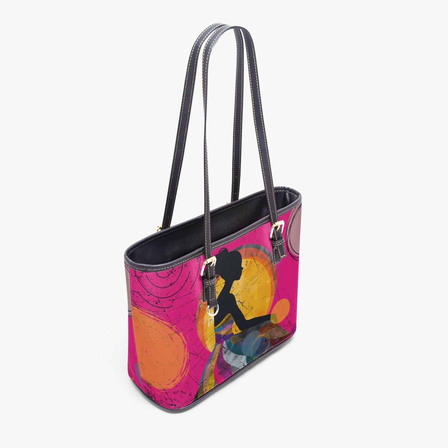 Woman of Peace. Medium Leather Tote Bag for Women