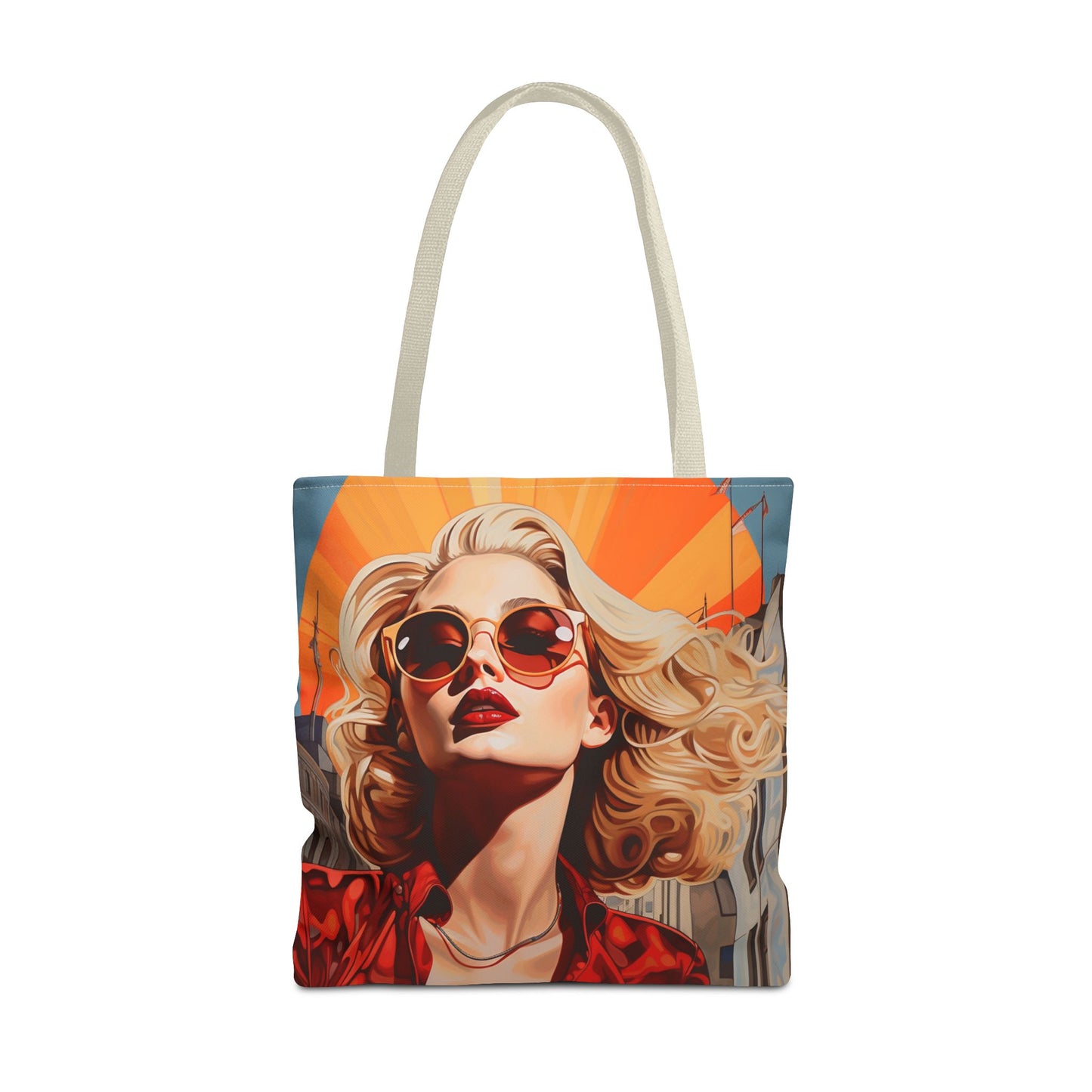 Retro Glam Tote Bag — Vintage Blonde Sunglasses Art AOP